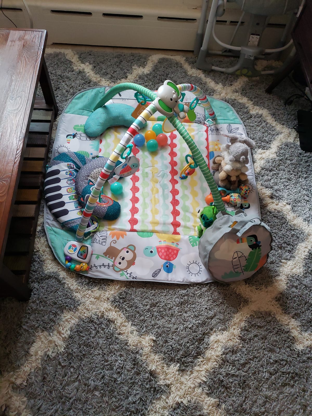 Bright Starts 5-in-1 Your Way Ball Play - Jumbo Play Mat Converts to Ball Pit Baby Gym, Newborn to Toddler - Totally Tropical (Green) customer photo 2