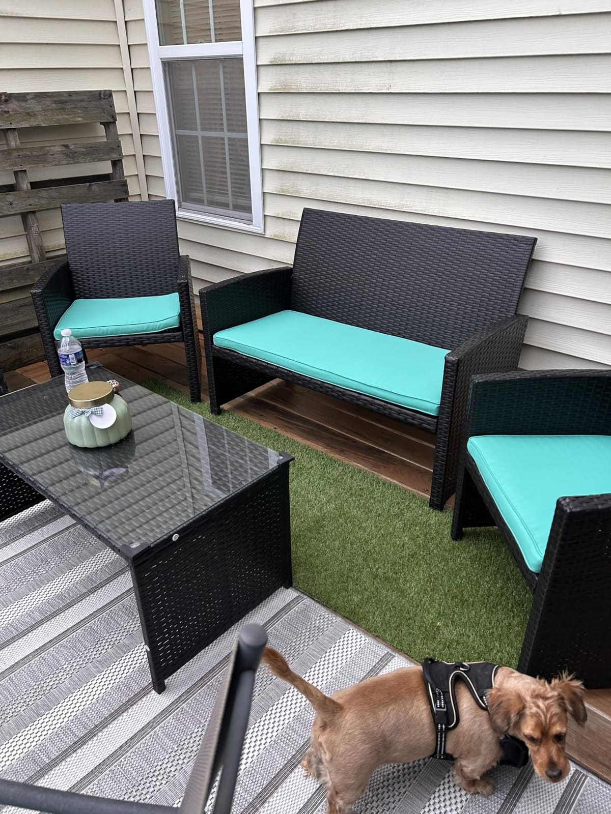 Best Choice Products 4-Piece Outdoor Wicker Patio Conversation Furniture Set for Backyard w/Coffee Table, Seat Cushions - Gray/Gray customer photo 1