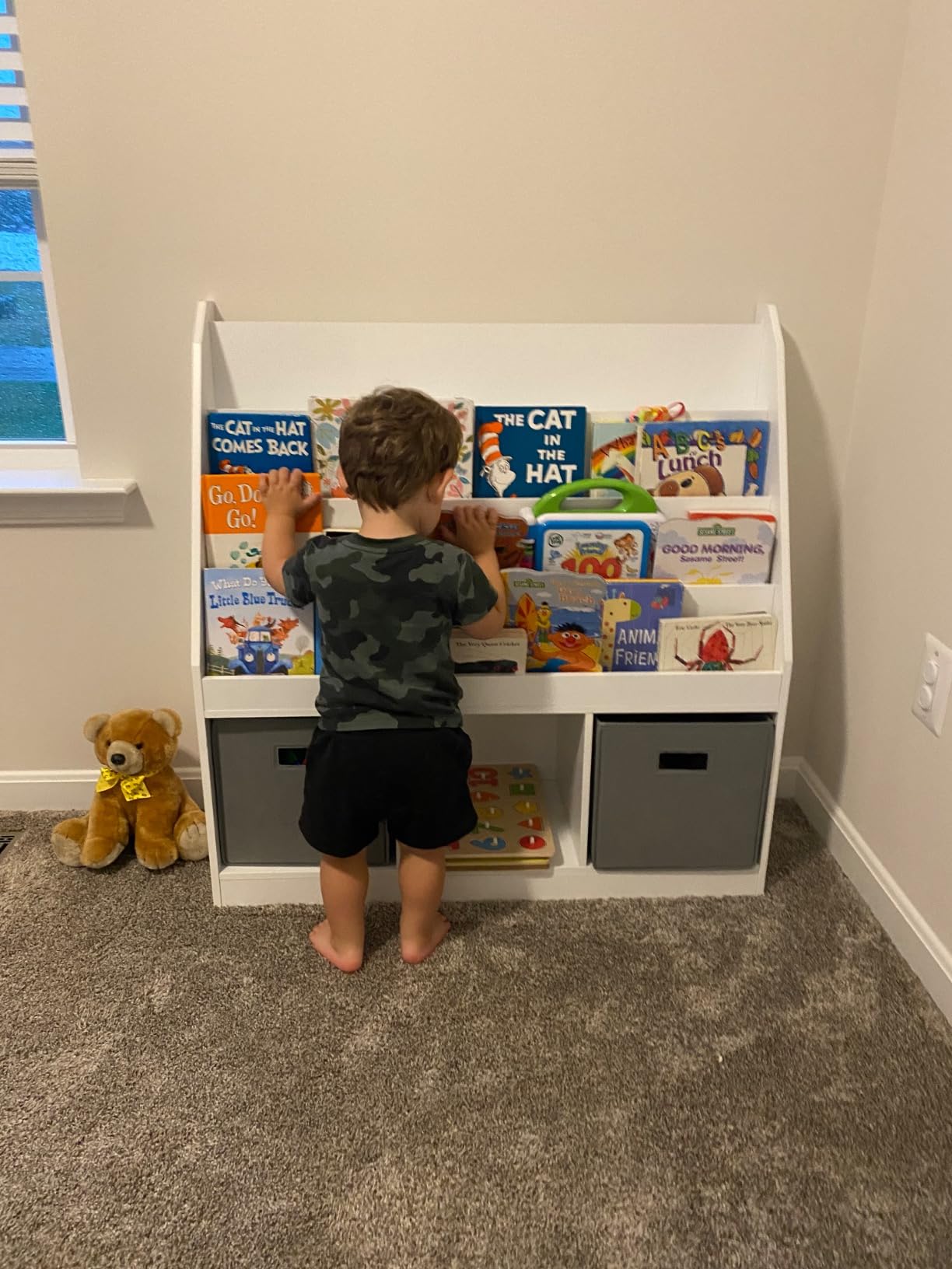RiverRidge Kids 4 shelves Three Cubbies Bookrack, White (02-251), 11.81