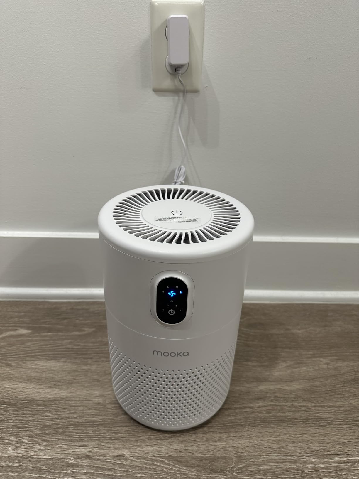 MOOKA Air Purifiers for Home Large Room up to 1076ft², H13 True HEPA Air Filter Cleaner, Odor Eliminator, Remove Smoke Dust Pollen Pet Dander, Night Light, B-D02L White customer photo 2