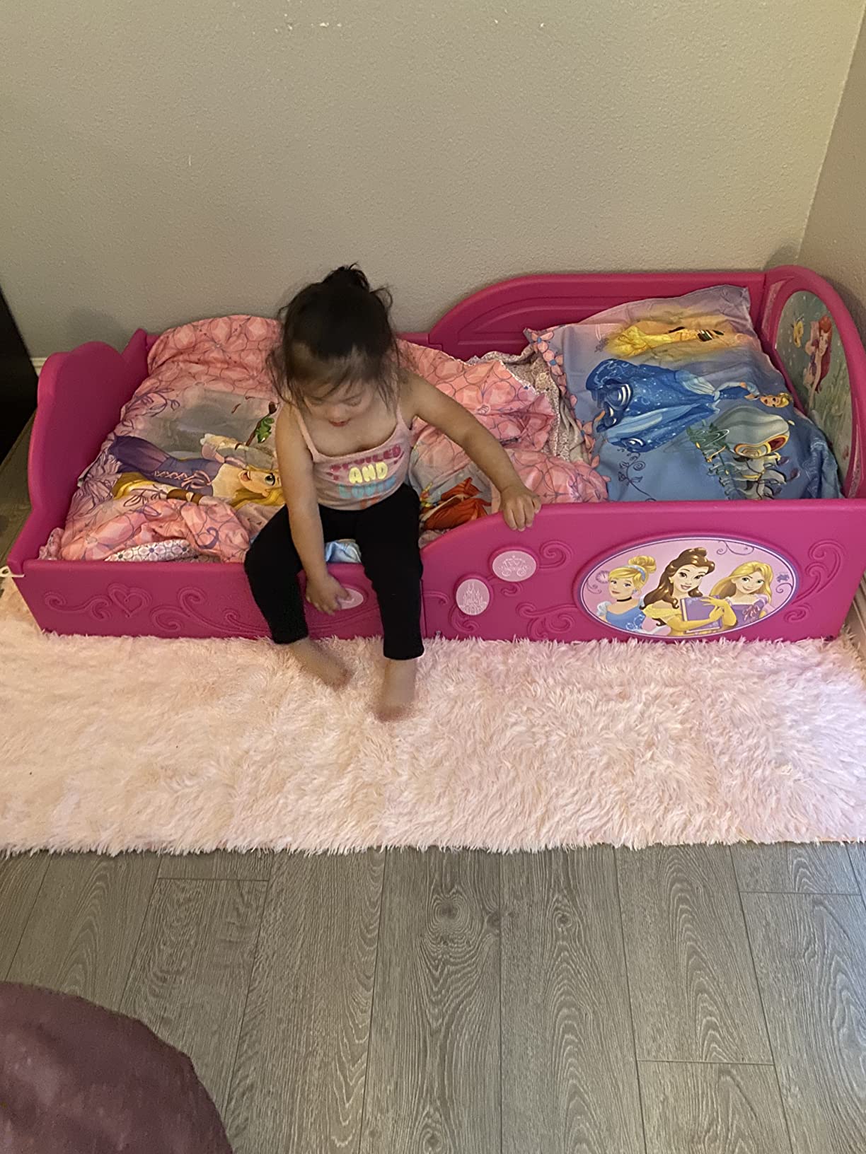 Delta Children - Disney Princess Plastic Sleep and Play Toddler Bed with Canopy, Pink customer photo 1