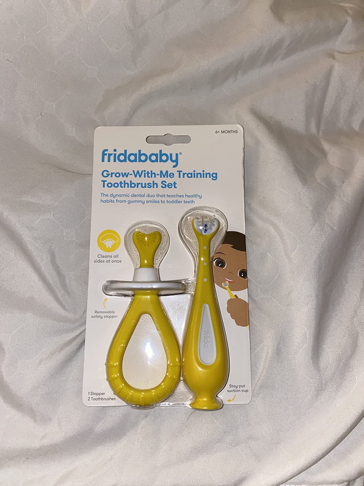 Frida Baby Grow-with-Me Training Toothbrush Set, 6-18 Months, Yellow customer photo 1
