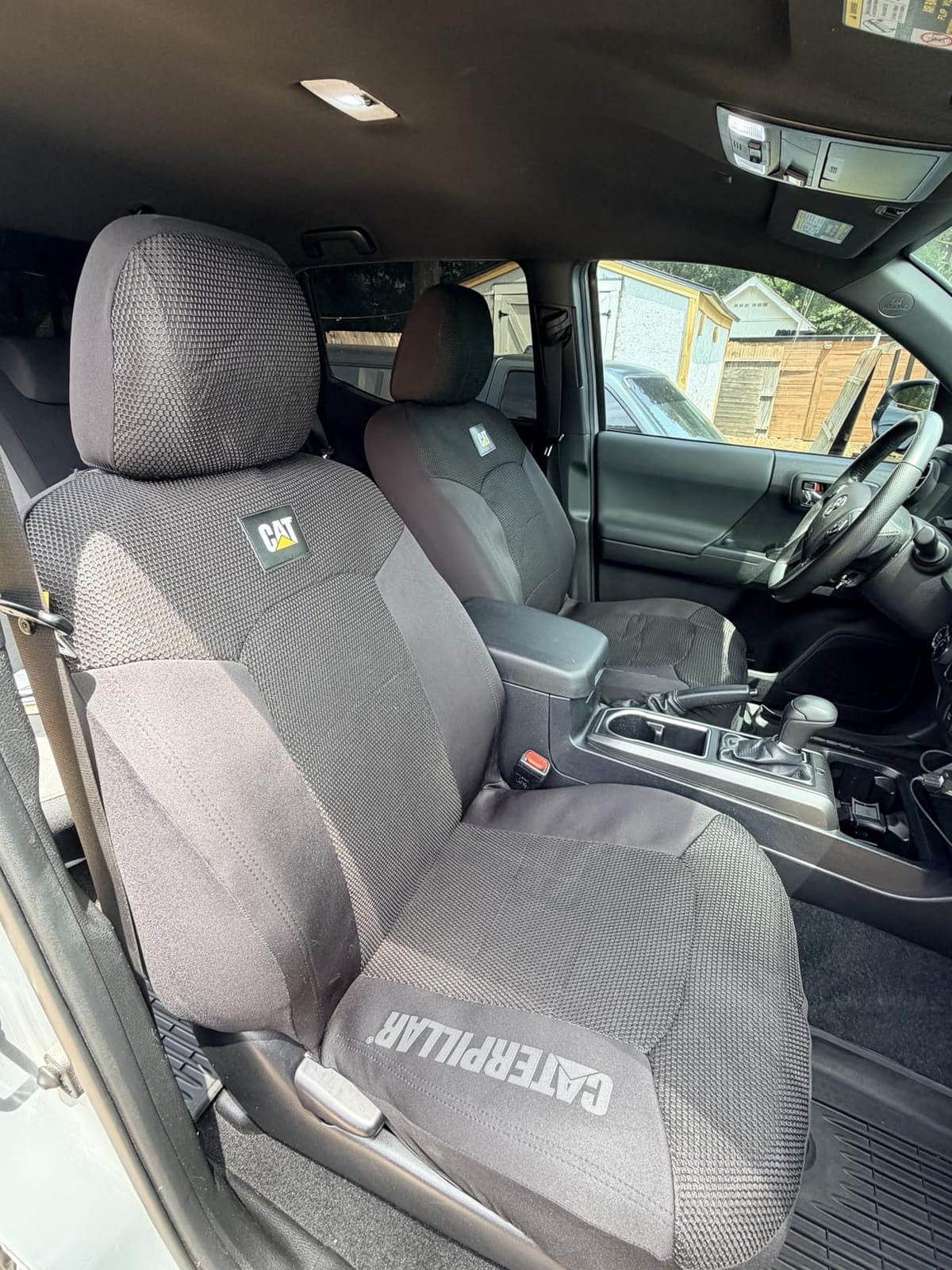 Cat MeshFlex Automotive Seat Covers for Cars Trucks and SUVs – Gray Car Seat Covers for Front Seats, Truck Seat Protectors with Comfortable Mesh Back, Set of 2 | Airbag Compatible Interior Protection for Trucks, Suv, and Cars – (2) Front Seat Protectors Automotive and Truck Accessories customer photo 1