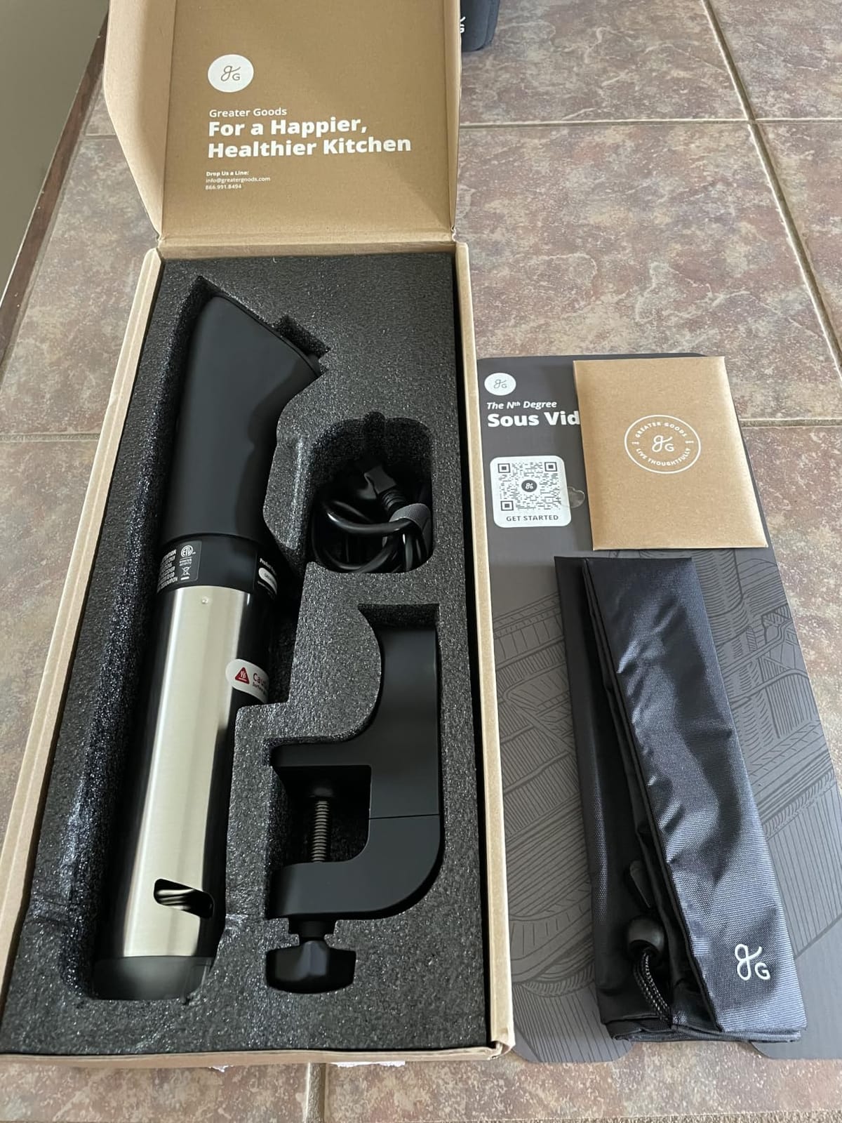 Greater Goods Sous Vide Cooker, 1100W, No App or WiFi Needed (Onyx Black) customer photo 1
