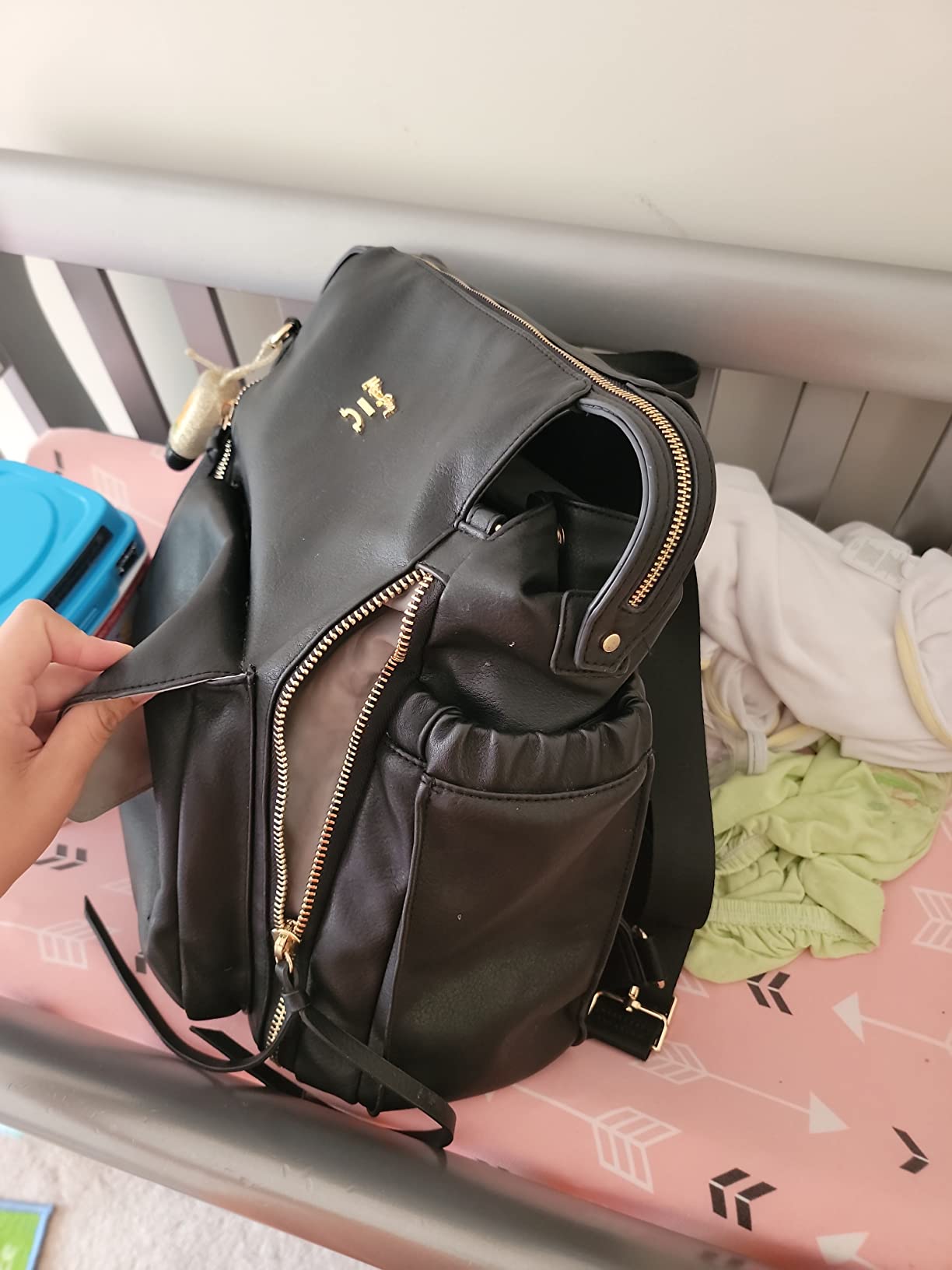 miss fong Leather Diaper Backpack for Girls and Boys Diaper Backpack | 14 Pockets 2 Insulated Pockets Travel Diaper Bag with Diaper Changing Pad, Stroller Straps Convertible customer photo 1