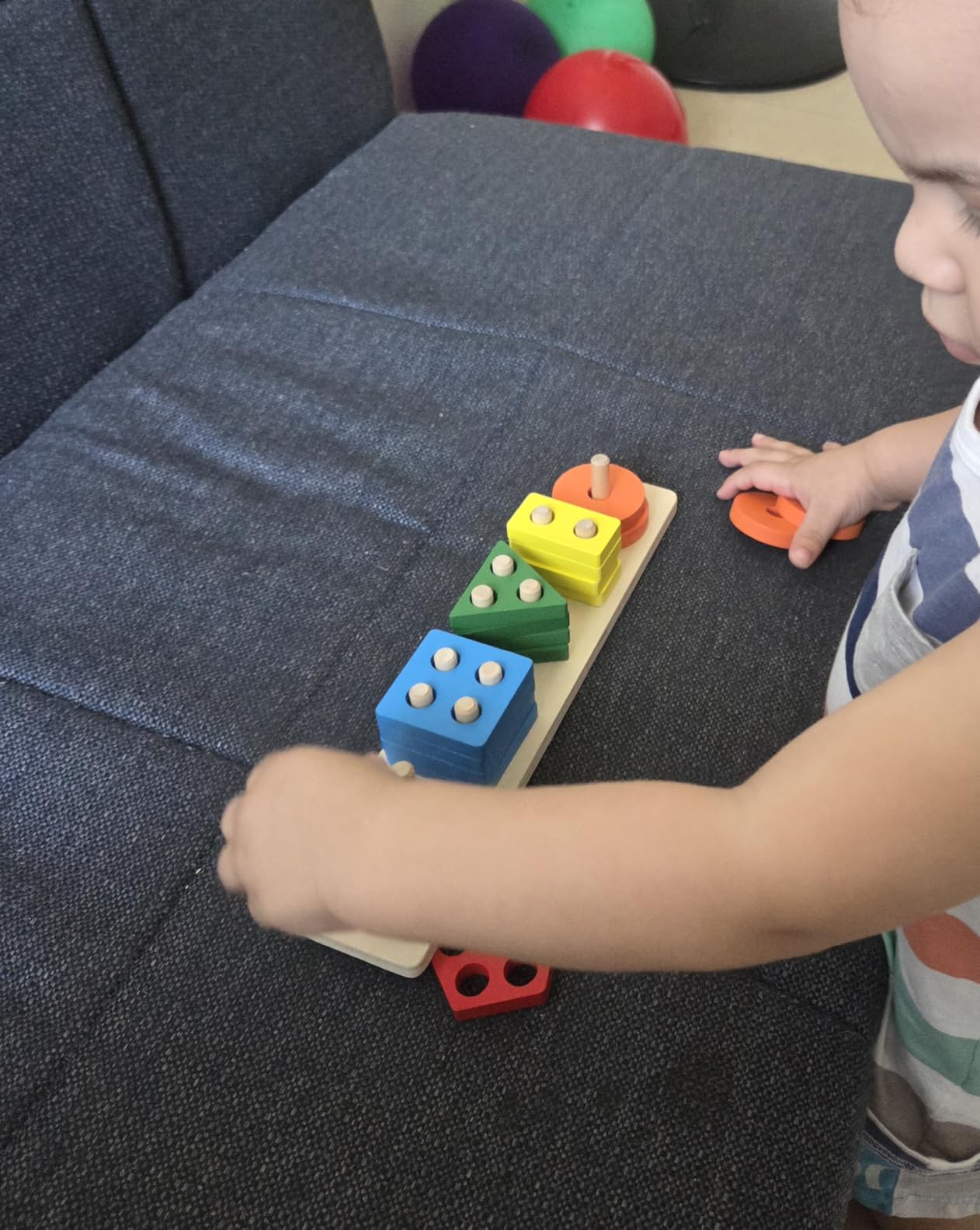 Montessori Toys for 1 2 3 Year Old Boys Girls Toddlers, Wooden Toys Gifts | Sorting Stacking Toys for Toddlers Kids Preschool, Educational Color Recognition Shape Sorter, Learning Puzzles Birthday Gift customer photo 2