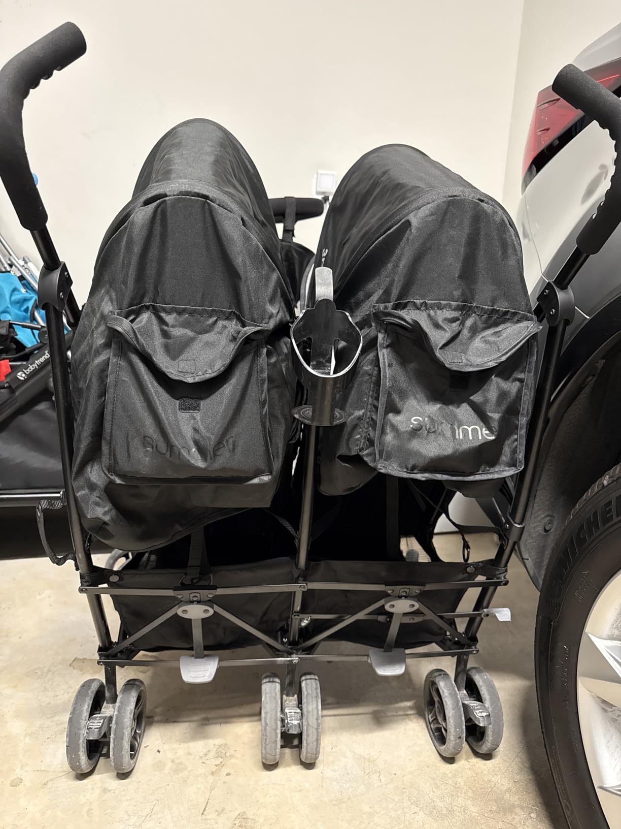 Summer Infant 3Dlite Folding Lightweight Side by Side Double Stroller with 5-Point Safety Harness for Infants and Toddlers, Black customer photo 1