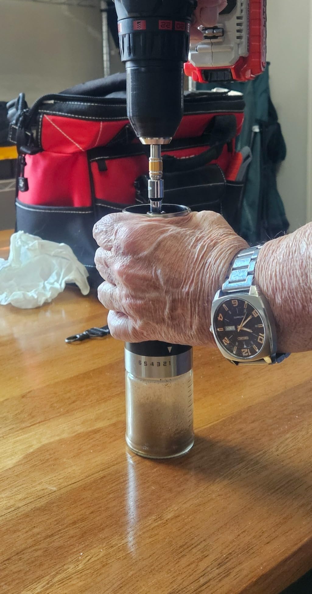 Vivaant Manual Coffee Grinder Hand Crank, Stainless Steel Conical Burr Mill customer photo 2