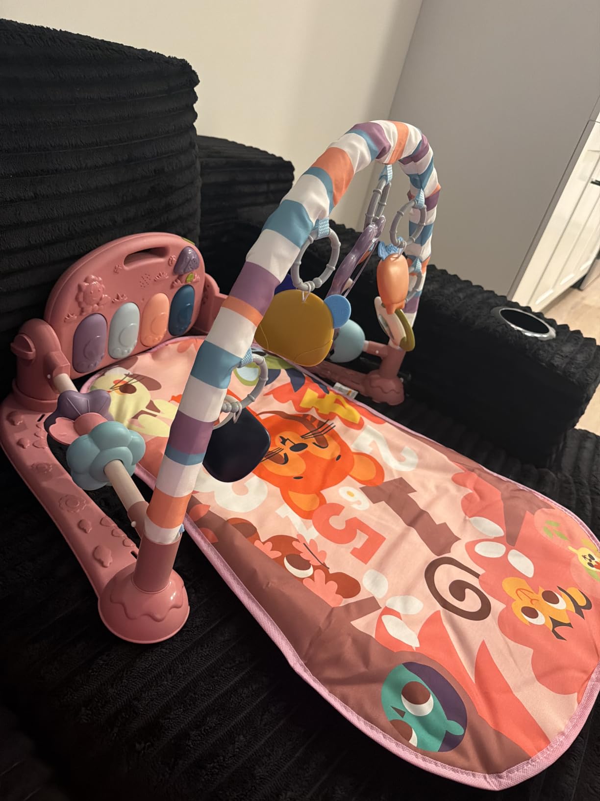 dearlomum Pink Tiger Theme Baby Play Mat Gym with Kick & Play Piano customer photo 1
