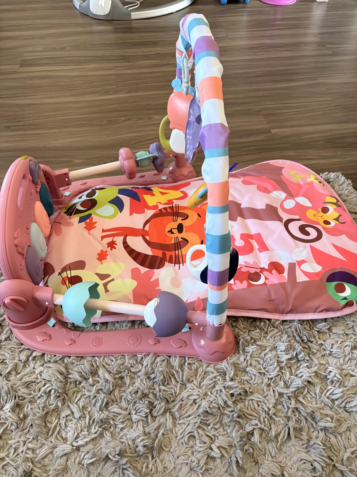 dearlomum Pink Tiger Theme Baby Play Mat Gym with Kick & Play Piano customer photo 2