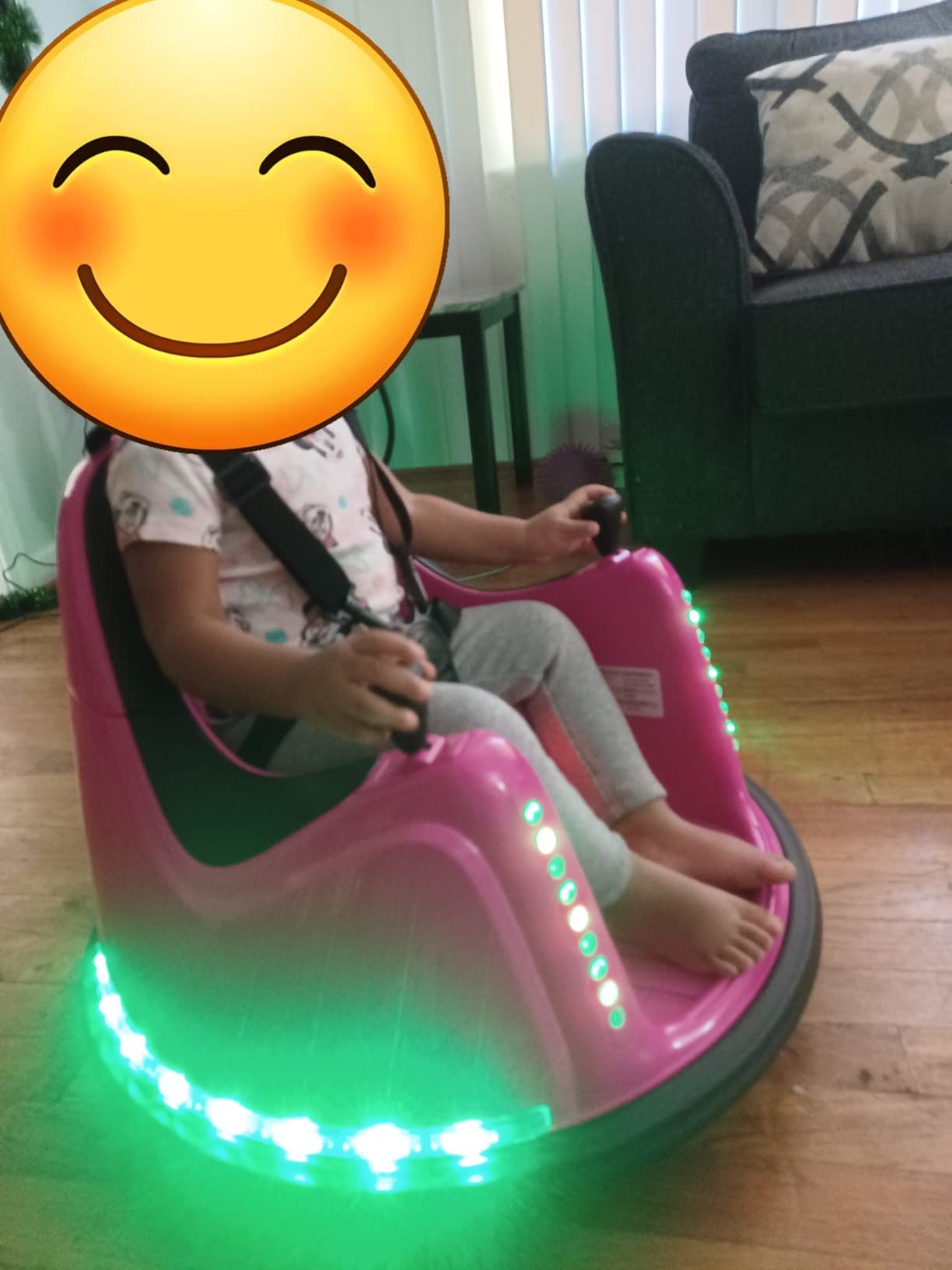 Bumper Buddy Ride On Electric Car for Kids & Toddlers, 12V 2-Speed, Ages 1 2 3 4 5 Year Old Boys - Remote Control, Baby Boy Riding Bumping Toy Gifts Cars, Toys Gift Toddler 12-18 Months Age Kid customer photo 2
