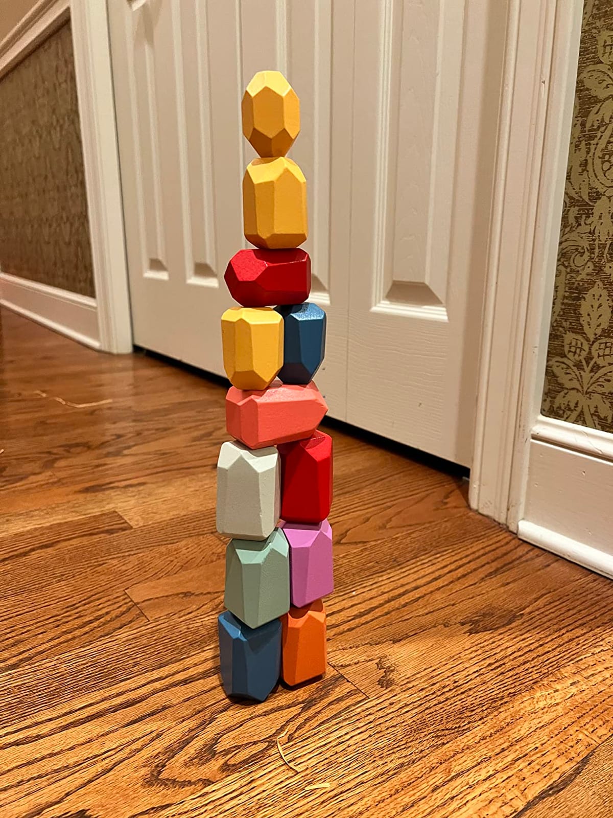 BUNMO Wooden Blocks 40 pcs, Non-Toxic Toddler Toys | Perfect as Sensory Table Stacking Rocks | Toddler Montessori Toys for Screen-Free, Hands-On Fun | Wood Blocks or Stacking Stones for Building customer photo 2