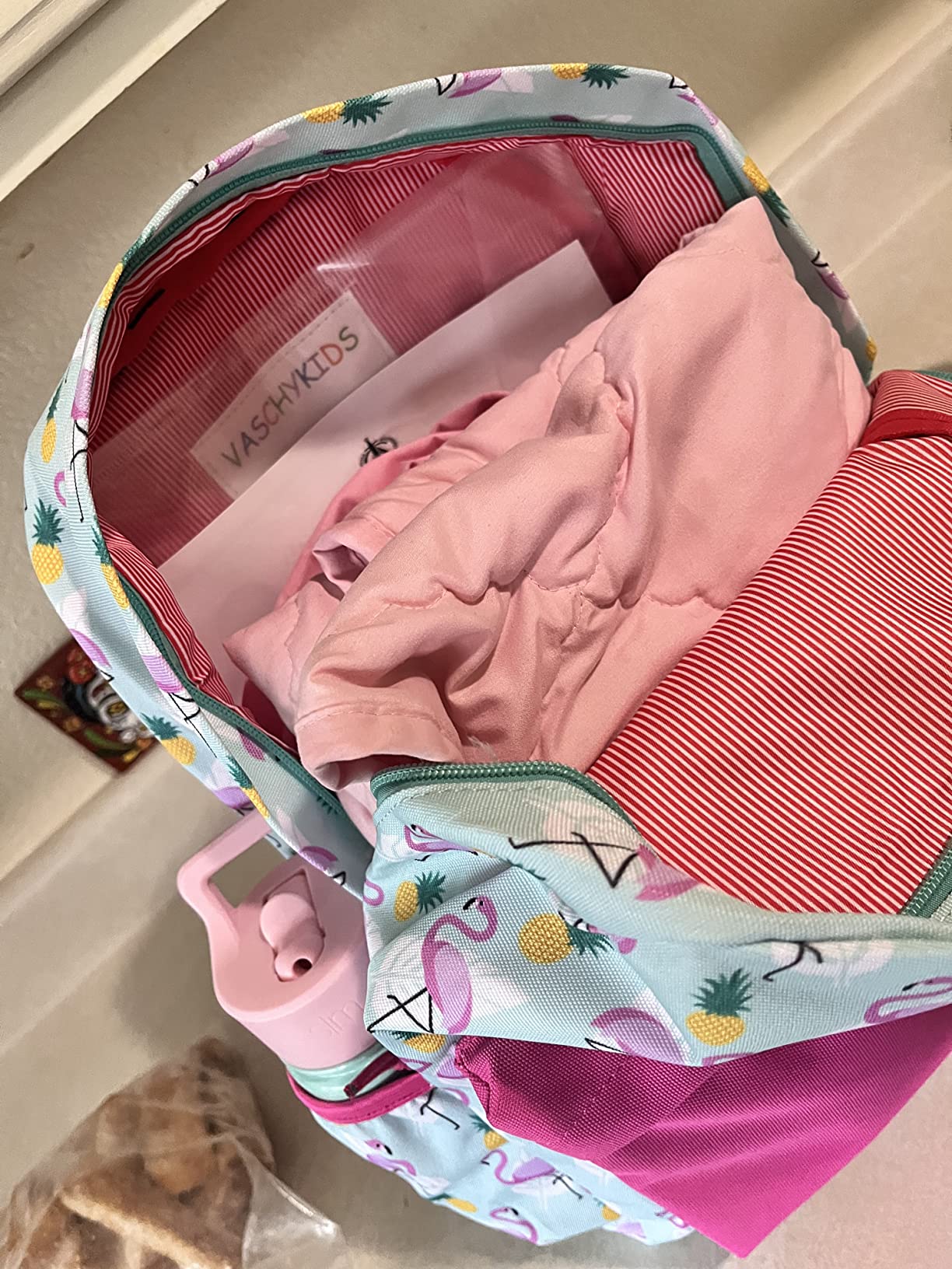 VASCHY Kids Backpack for Girls, Cute Dinosaur Lightweight Backpack for Toddlers Daycare Preschool Little Girls Pink customer photo 2