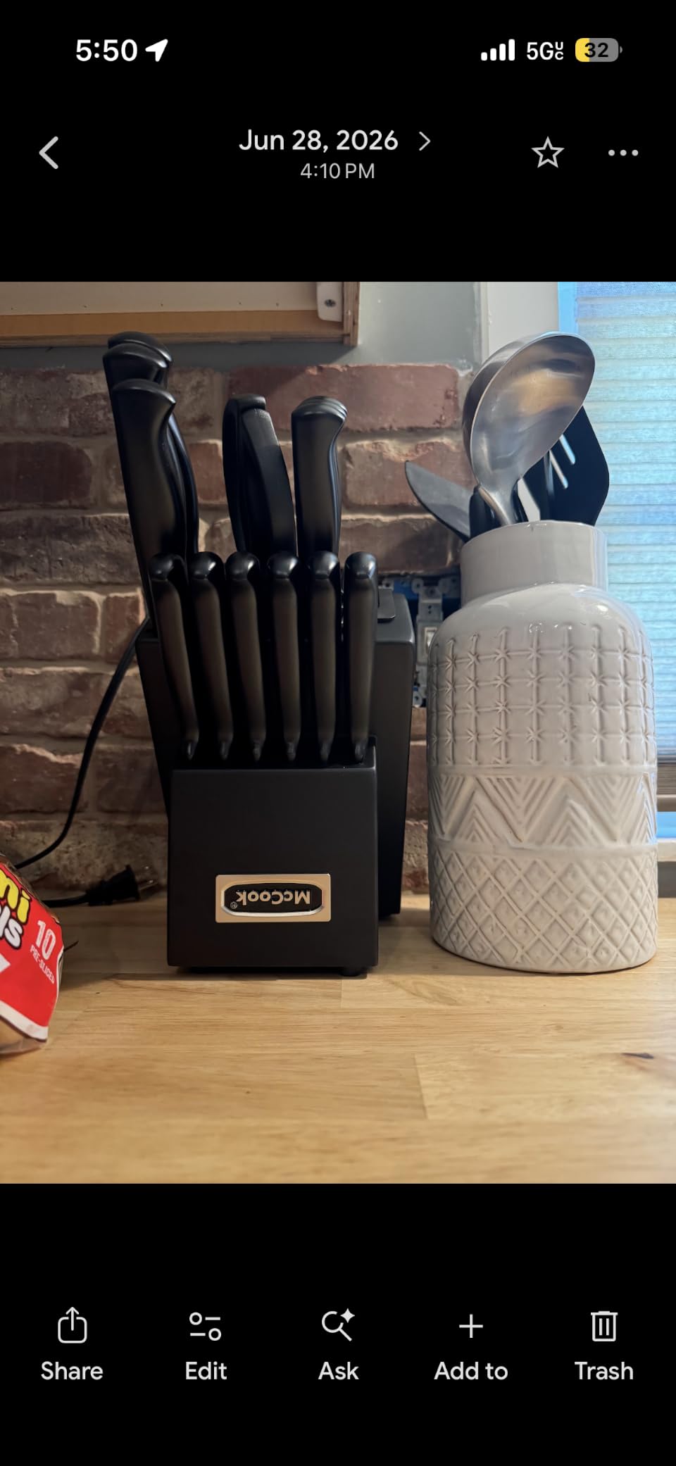McCook Knife Set Kitchen Steel Knife Block Set w Built-in Sharpener customer photo 1