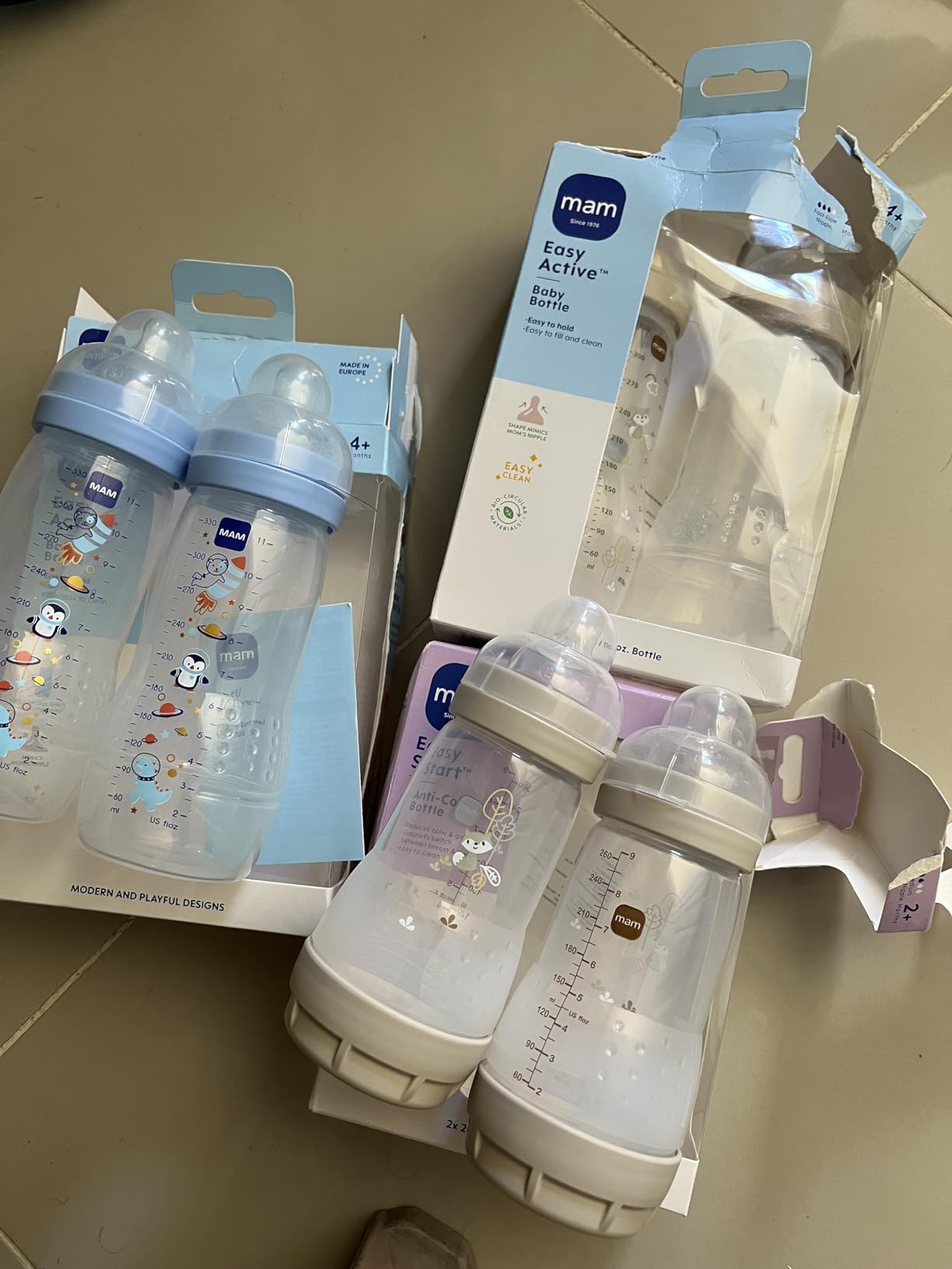 MAM 9oz Easy Start Anti-Colic+ Vented Baby Bottle, 2+ Months, 2 Pack, Boy customer photo 1
