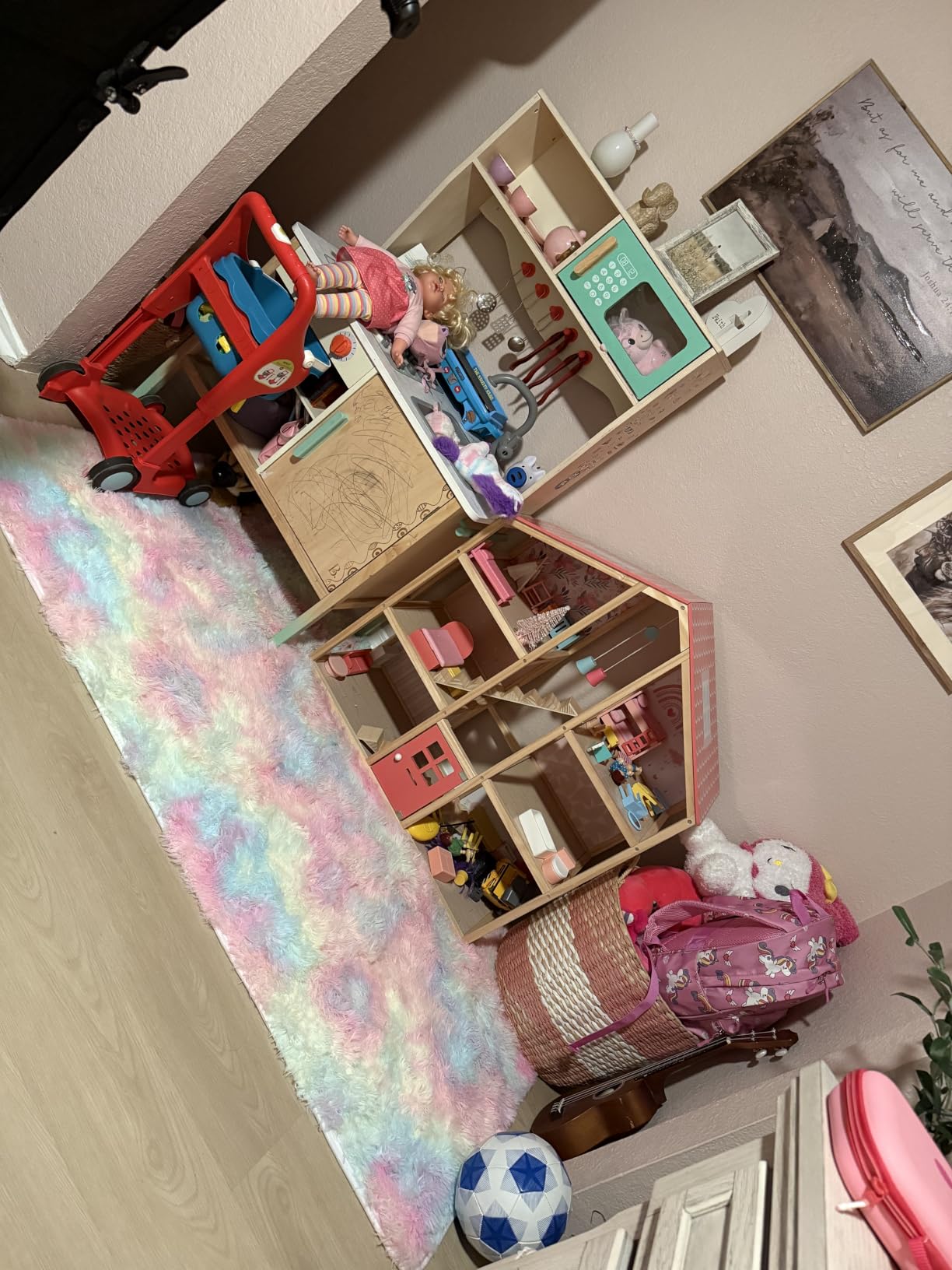 PAGISOFE 4x6 Rainbow Fluffy Soft Plush Area Rugs for Girls Bedroom, Shaggy Vibrant Rugs for Kids Playroom,Kawaii Princess Fuzzy Rugs for Nursery Baby Toddler,Cute Colorful Room Decor for Teenage customer photo 2