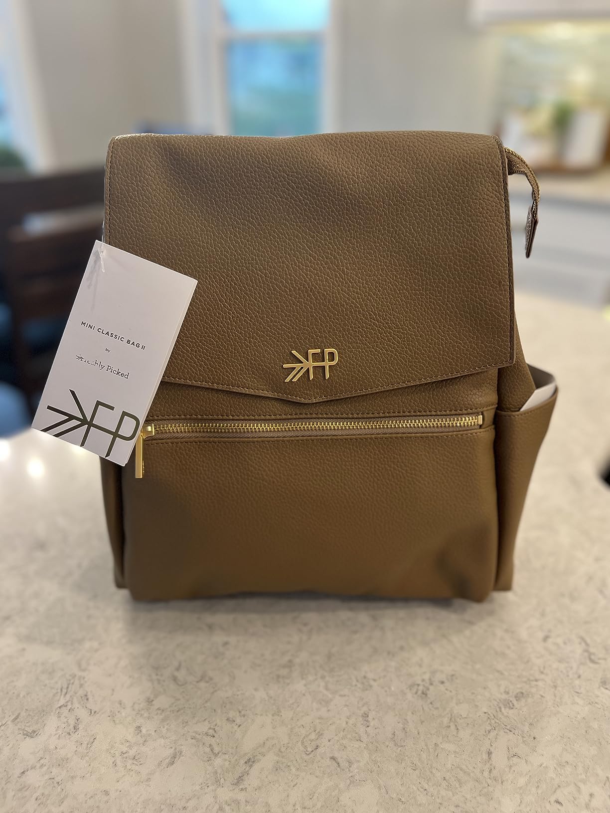Freshly Picked Mini Diaper Bag II Backpack – Premium Vegan Leather Small Baby Bag without Changing Pad, Compact, Lightweight & Stylish for Moms On-the-Go, Cognac customer photo 1