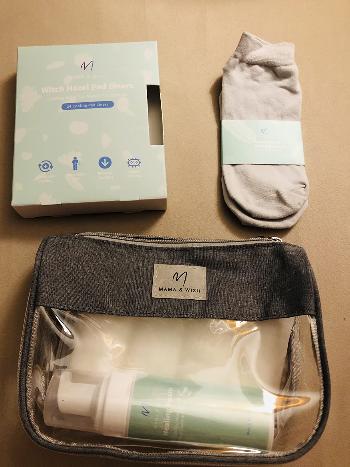 Mama & Wish Postpartum Essentials Kit, 14-Piece | Labor & Delivery Gown customer photo 1