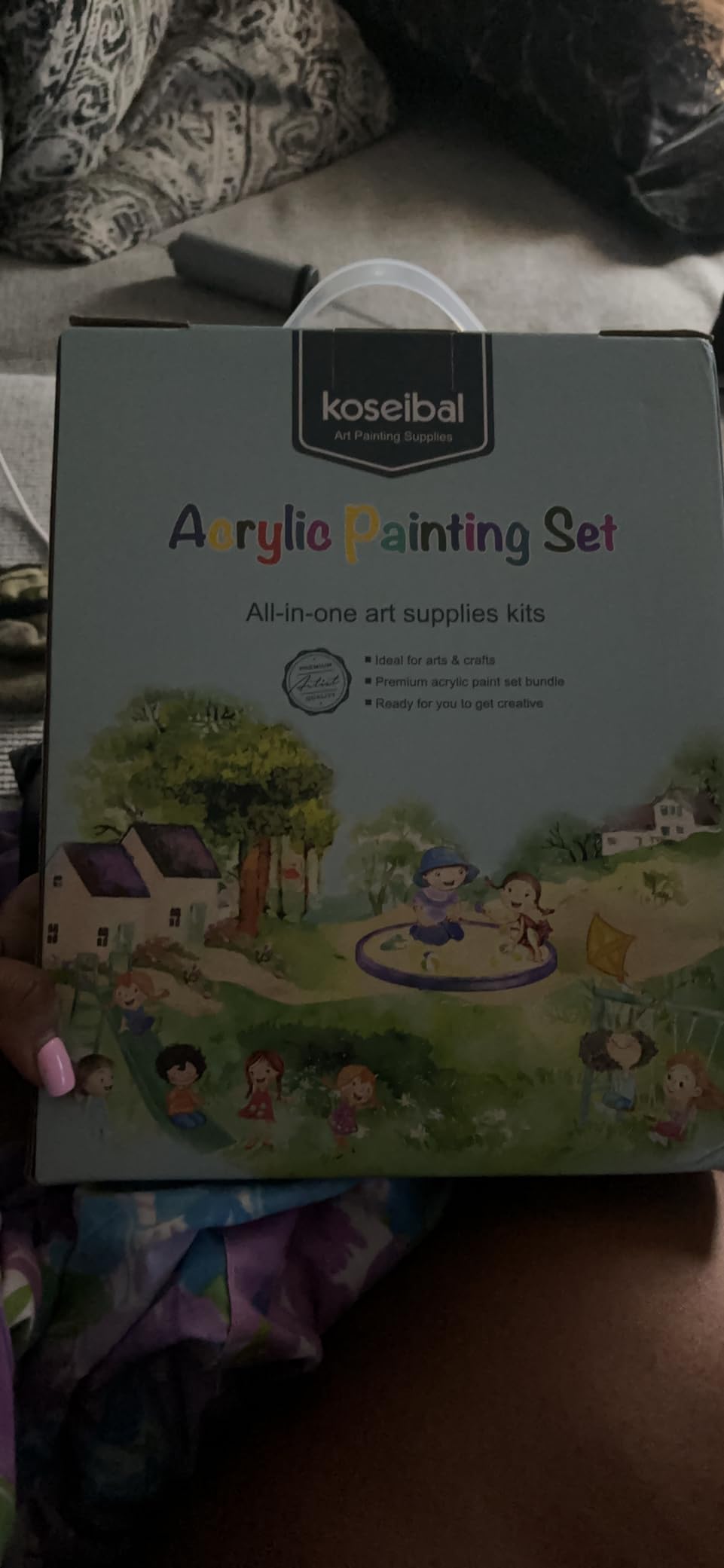 koseibal Acrylic Paint Set for Kids & Adults, Art Supplies Kit with Canvas customer photo 2