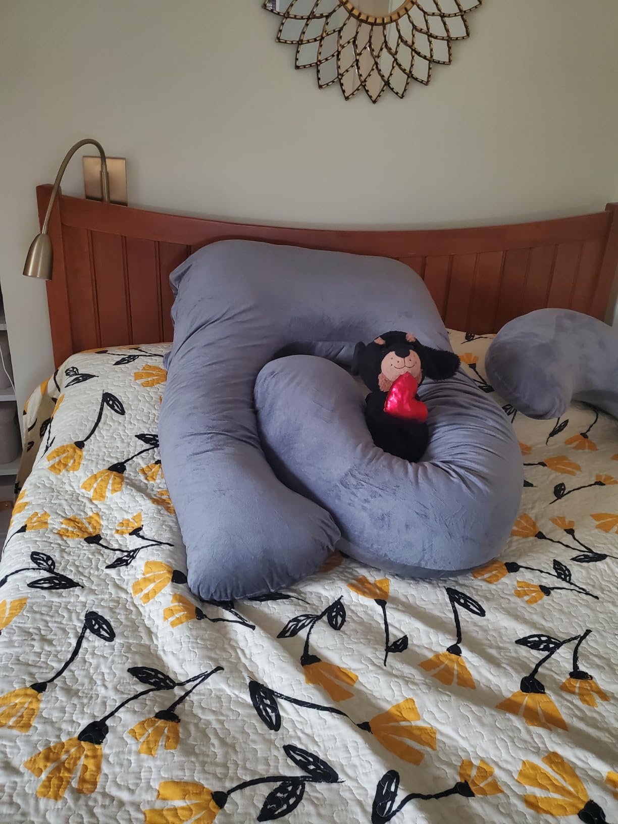 60 Inch Pregnancy Pillow for Sleeping, Extra Large U Shaped Body Pillow, Maternity Pillow for Pregnant Women with Velvet Cover (Dark Grey) customer photo 2