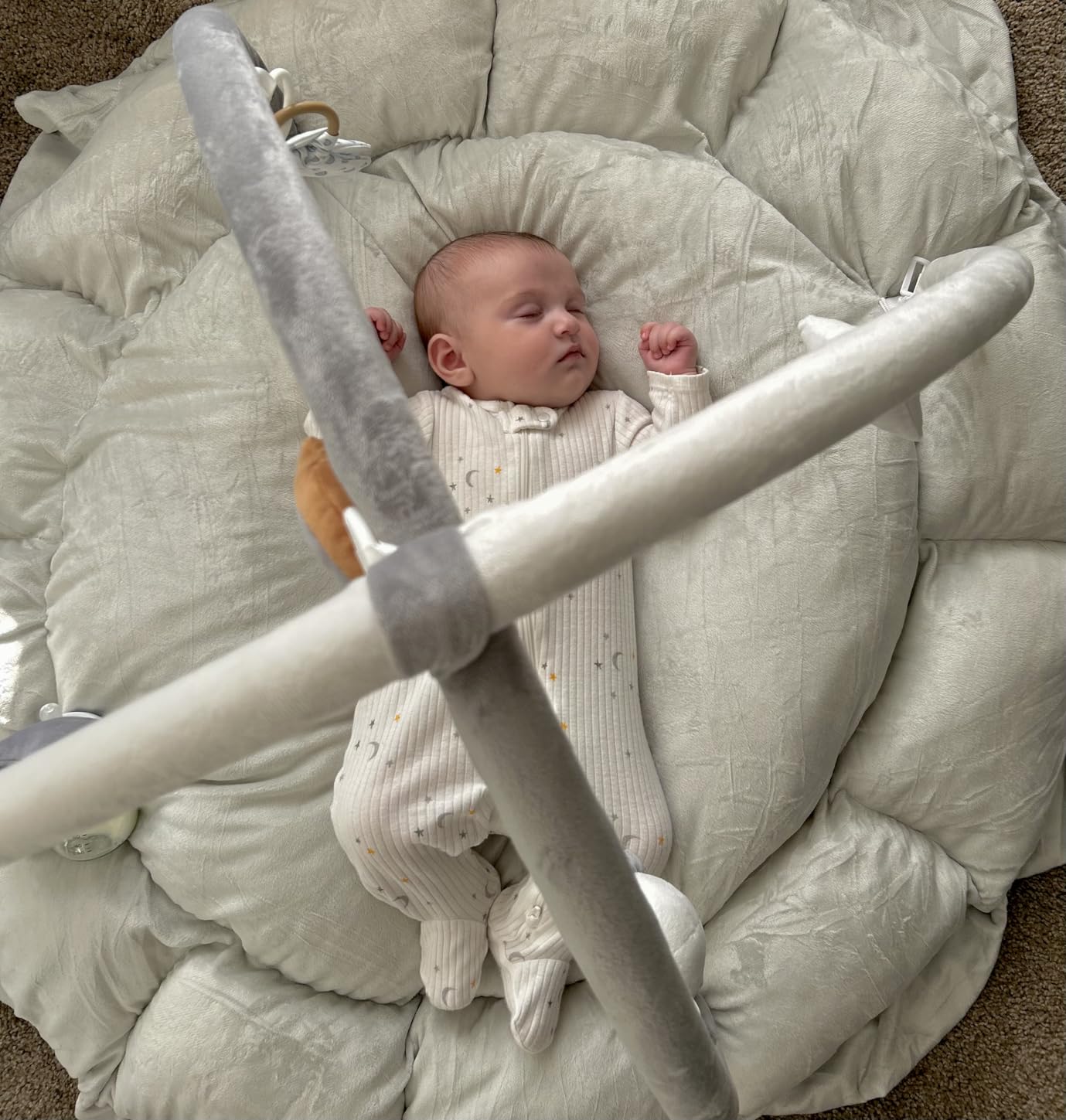 5-in-1 Thick & Plush Baby Play Gym, Baby Play Mats for Floor, Tummy Time Mat with 6 Toys, Convertible Stage-Based Developmental from Babies to Toddlers, Ball Pit, Pet Cushion Cloudico, Grey customer photo 1