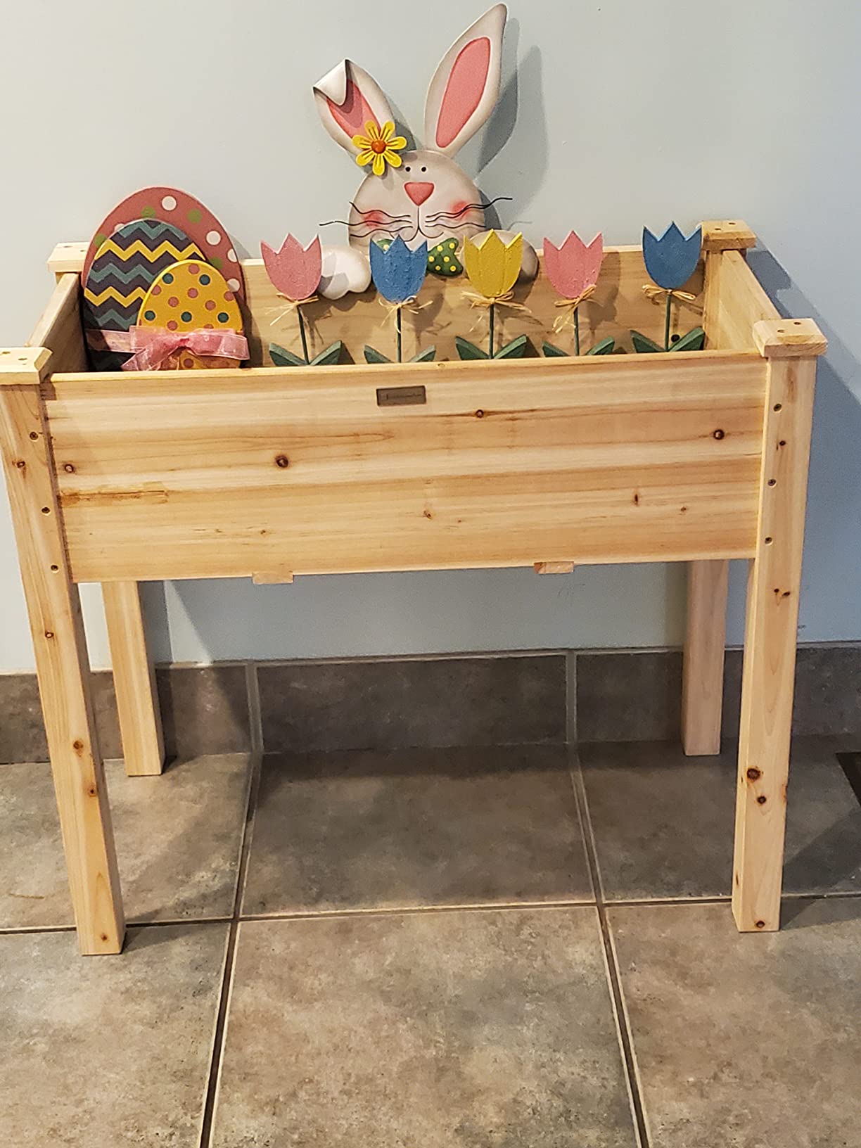 Best Choice Products 34x18x30in Raised Garden Bed, Elevated Wood Planter Box Stand for Kids, Backyard, Patio, Balcony w/Bed Liner, 150lb Capacity - Natural customer photo 2
