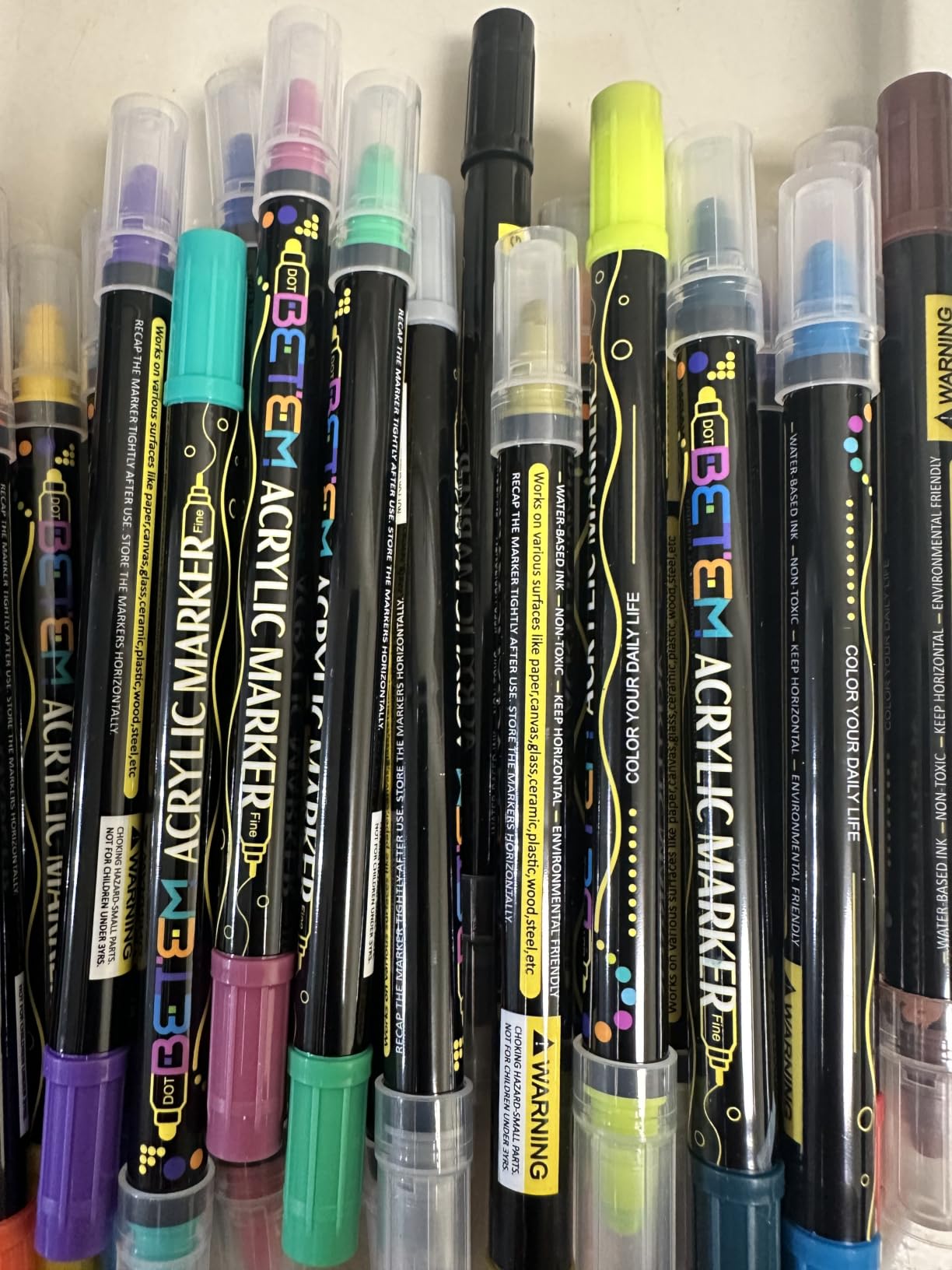 Betem 24 Colors Dual Tip Acrylic Paint Markers, Fabric Decorating Kits customer photo 2