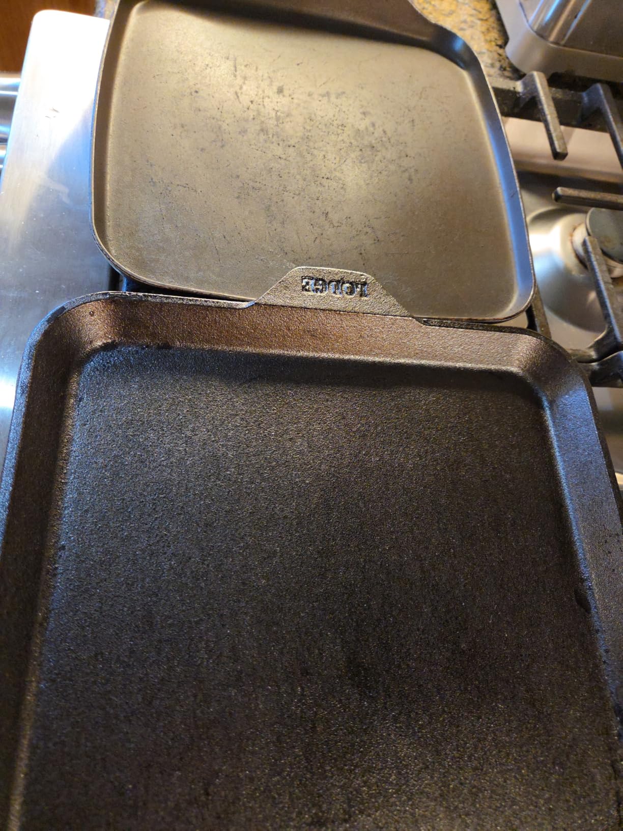 Lodge Pre-Seasoned Cast Iron Square Griddle, PFAS-Free, 11 Inches customer photo 2