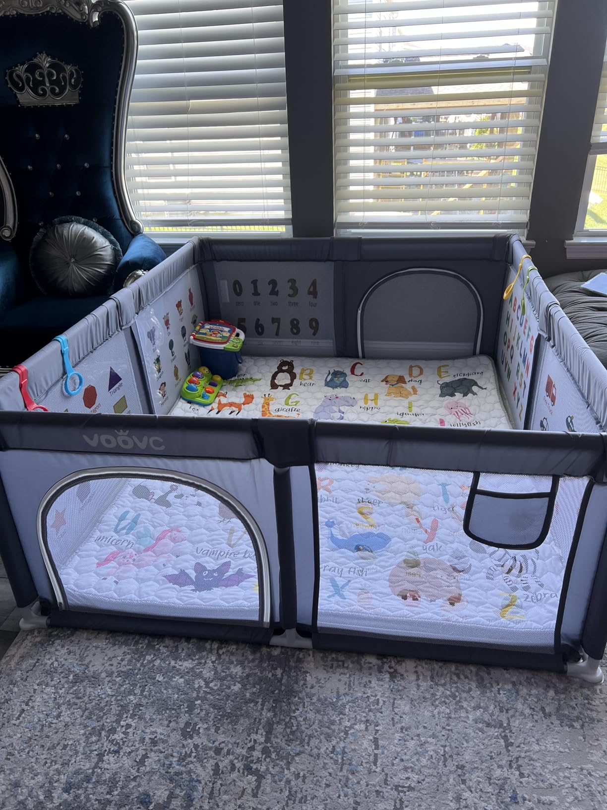 Baby Playpen with Mat Safety Gate for Toddlers Kids Large 71x60in customer photo 1