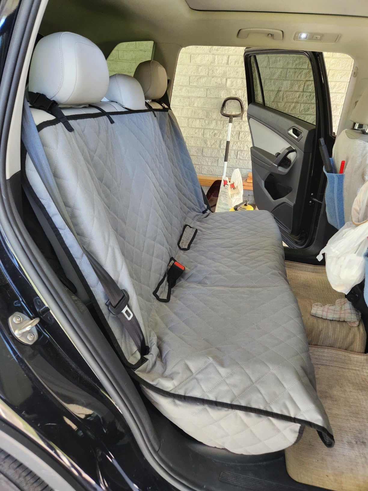 VIEWPETS Bench Car Seat Cover Protector, Waterproof Heavy-Duty, Khaki customer photo 2
