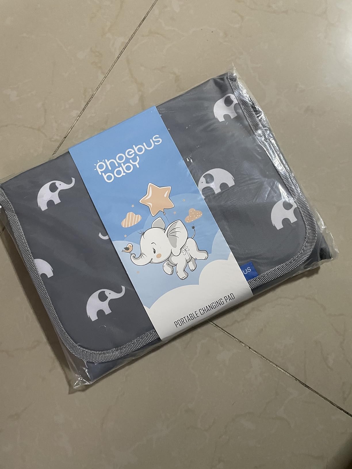 Portable Changing Pad — Foldable Travel Diaper Changing Mat, One-Hand Open Waterproof Baby Changer for On-the-Go Moms, Fits Diaper Bag (Cute Elephant) customer photo 1
