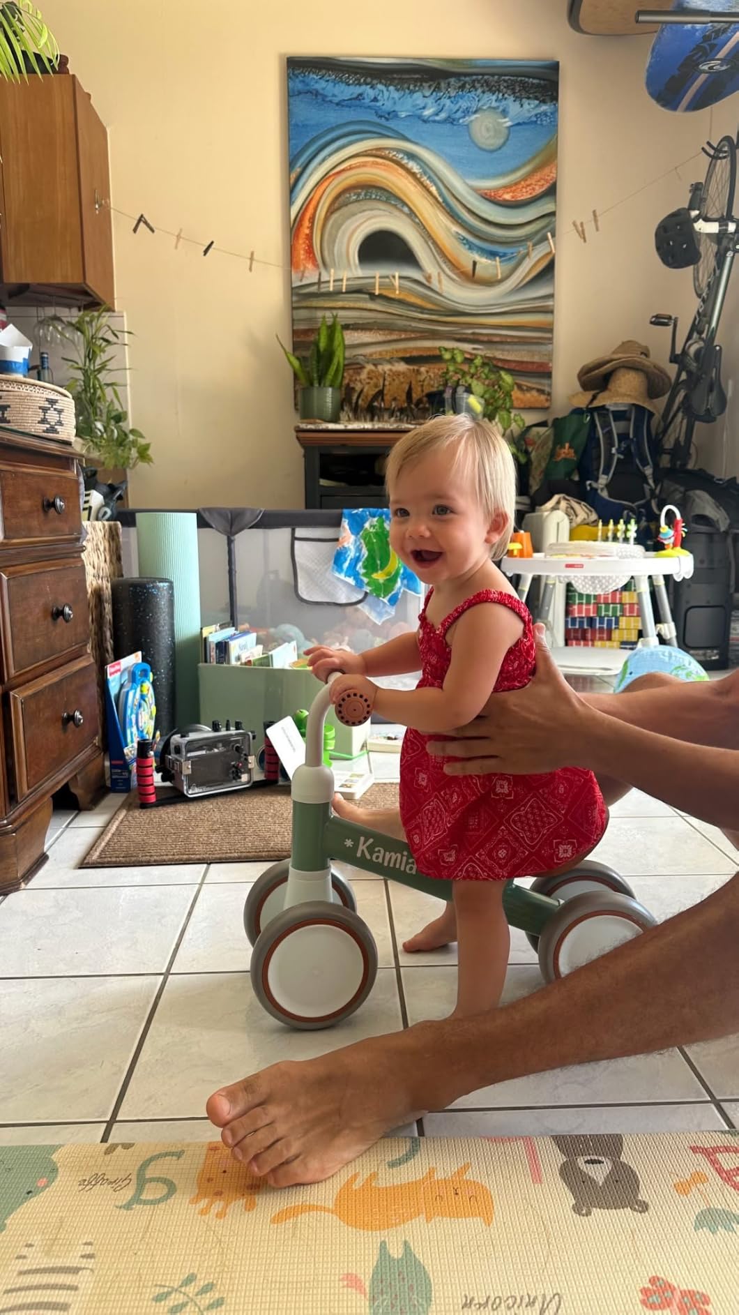 Liberry Baby Balance Bike Ride Toy for 1 2 Years Old Adjustable Seat, Green customer photo 2
