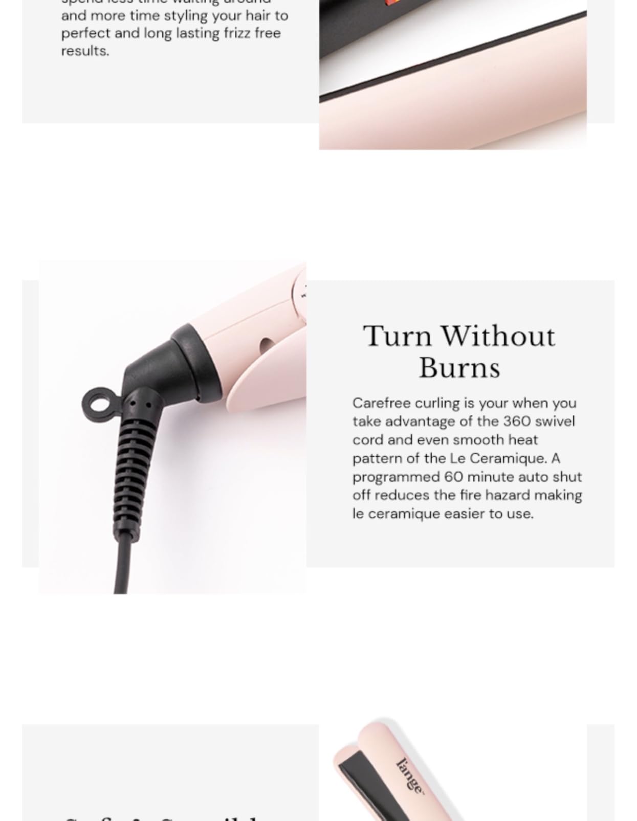 L'ANGE HAIR Le Ceramique 1-Pass Flat Iron Hair Straightener | Fast Heating Ceramic Flat Iron | Best Hot Tools Professional Hair Straightener to Lock in Moisture & Shine | (Blush) customer photo 1