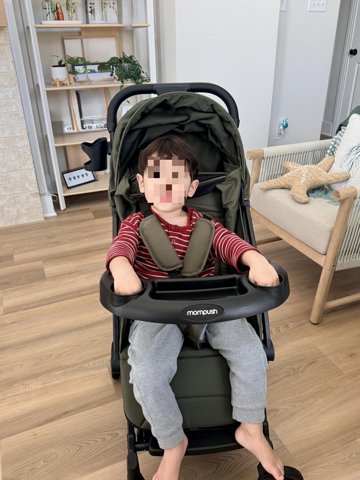 Mompush Lithe V2 Lightweight Travel Stroller Snack Tray Included, Forest customer photo 1