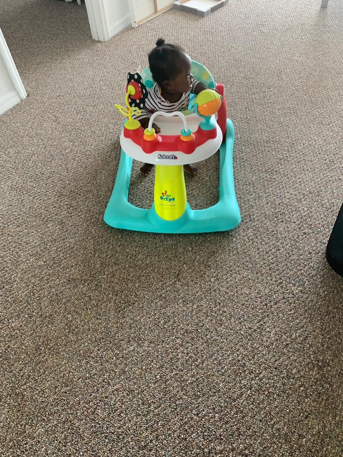 Kolcraft Tiny Steps 2 in 1 Foldable Infant and Baby Walker with Wheels, Seated or Walk Behind Activity Center, Entertaining Developmental Activities for Boys and Girls, Wide Base Sturdy Frame customer photo 1