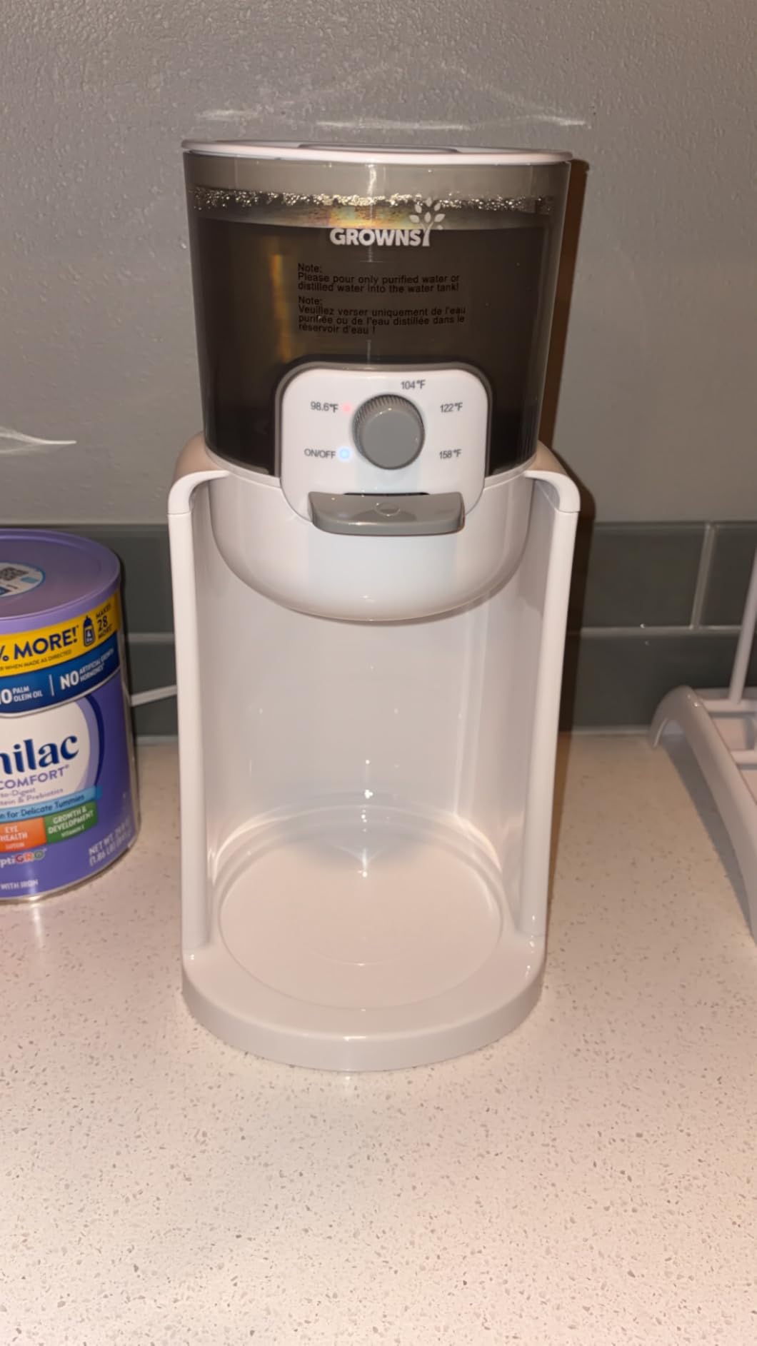 Grownsy Instant Baby Bottle Warmer with Night Light, Precise 4-Temp Control customer photo 2