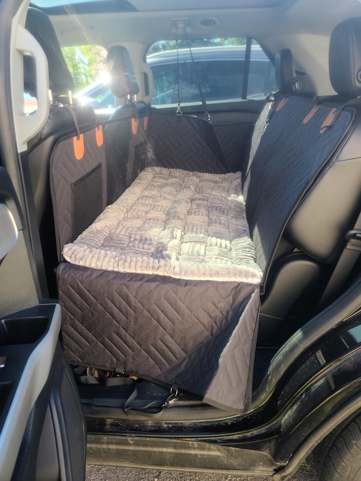 YJGF Hard Bottom Dog Car Seat Cover for Back Seat,Seat Extender for Dogs customer photo 1