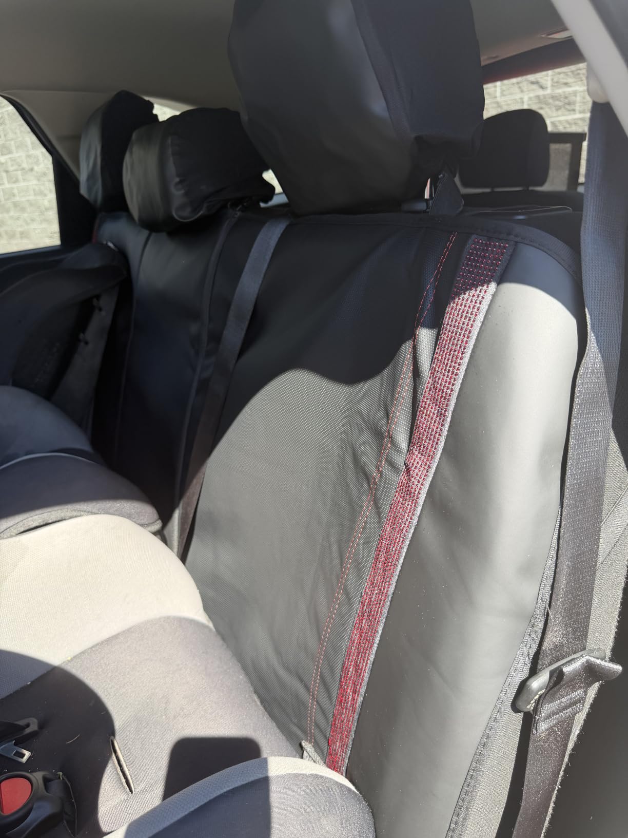 CAR PASS Leather Bling Diamond Car Seat Covers Full Set, Shining Rhinestone Waterproof Durable Rear with Zipper, Universal Fit Automotive Glitter Crystal Sparkle Strip for Cute Women Girly Black customer photo 1