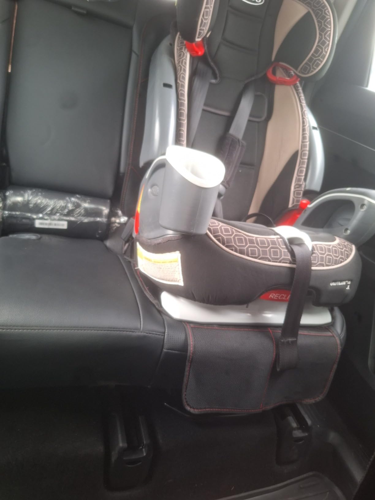 Sinvitron Car Seat Protector for Child Car Seat - Waterproof Non-Slip Leather Mat with 2 Mesh Pockets, Universal Seat Cover for Baby, Pets & Vehicles (1-Pack, Black) customer photo 1