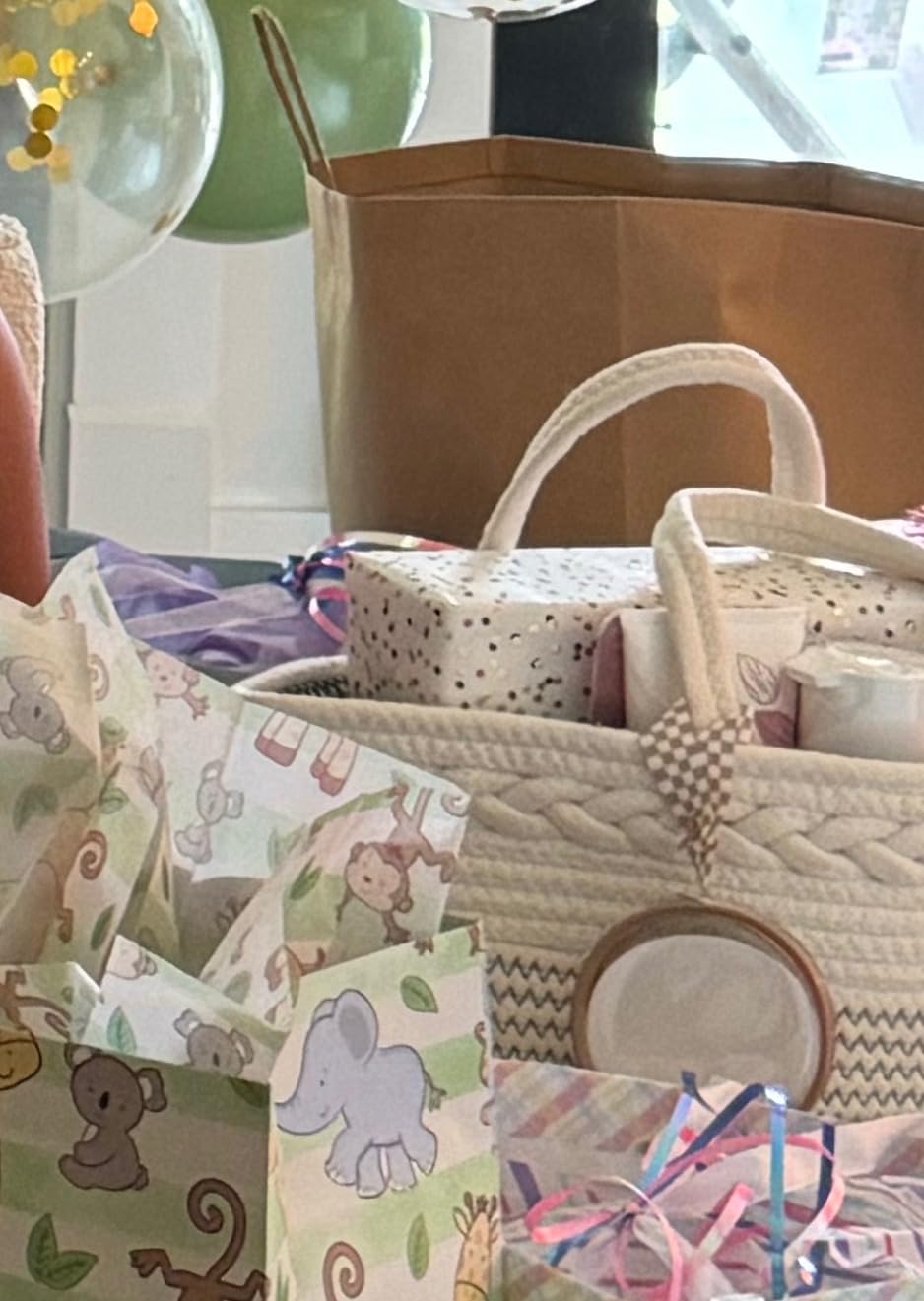 luxury little Diaper Caddy Organizer, Large Cotton Rope Nursery Baby Basket, Changing Table Organizer for Baby Diaper Storage, Portable Car Organizer Removable Divider (Off White, Extra Large) customer photo 1