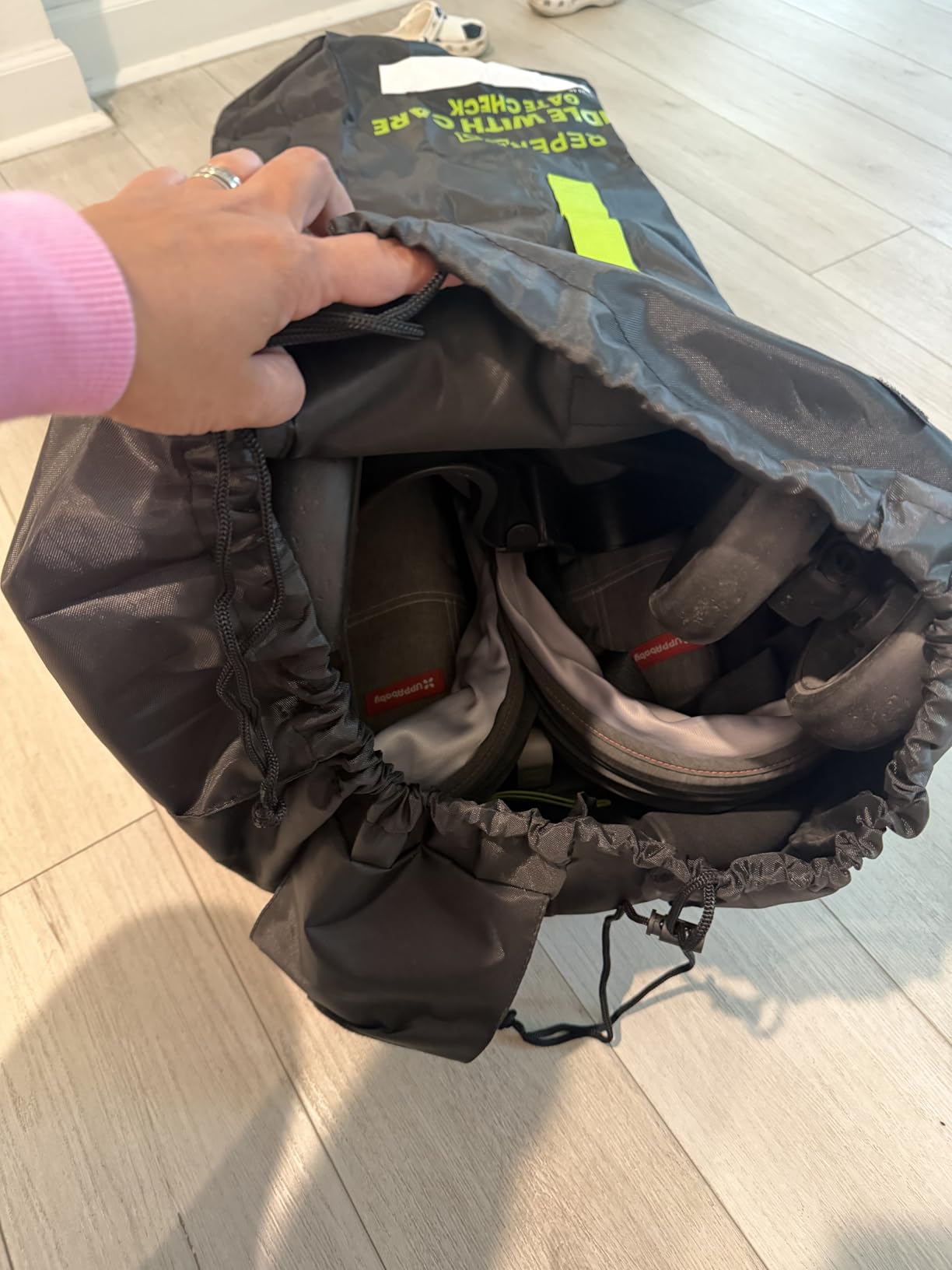 reperkid Umbrella Stroller Bag for Airplane Travel, Black and Green, 47