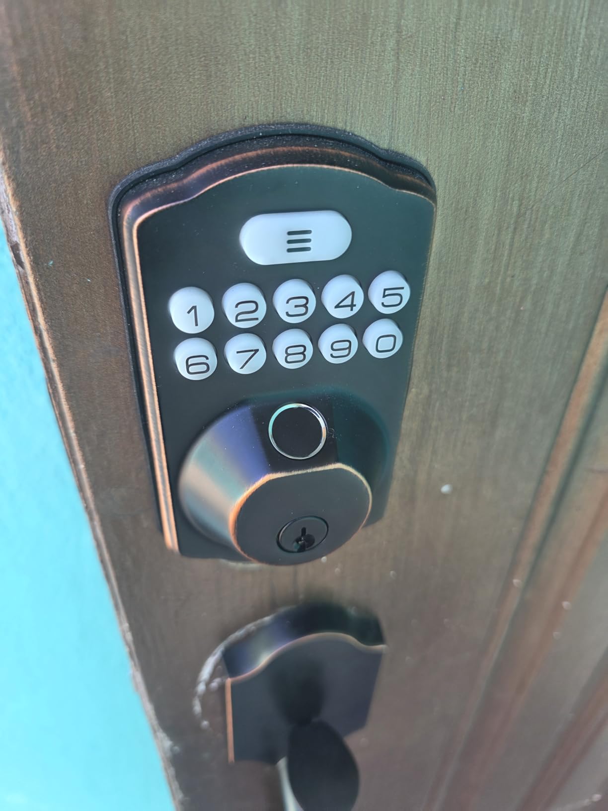Veise KS02D Fingerprint Deadbolt Lock with Handle Set, Matte Black customer photo 1