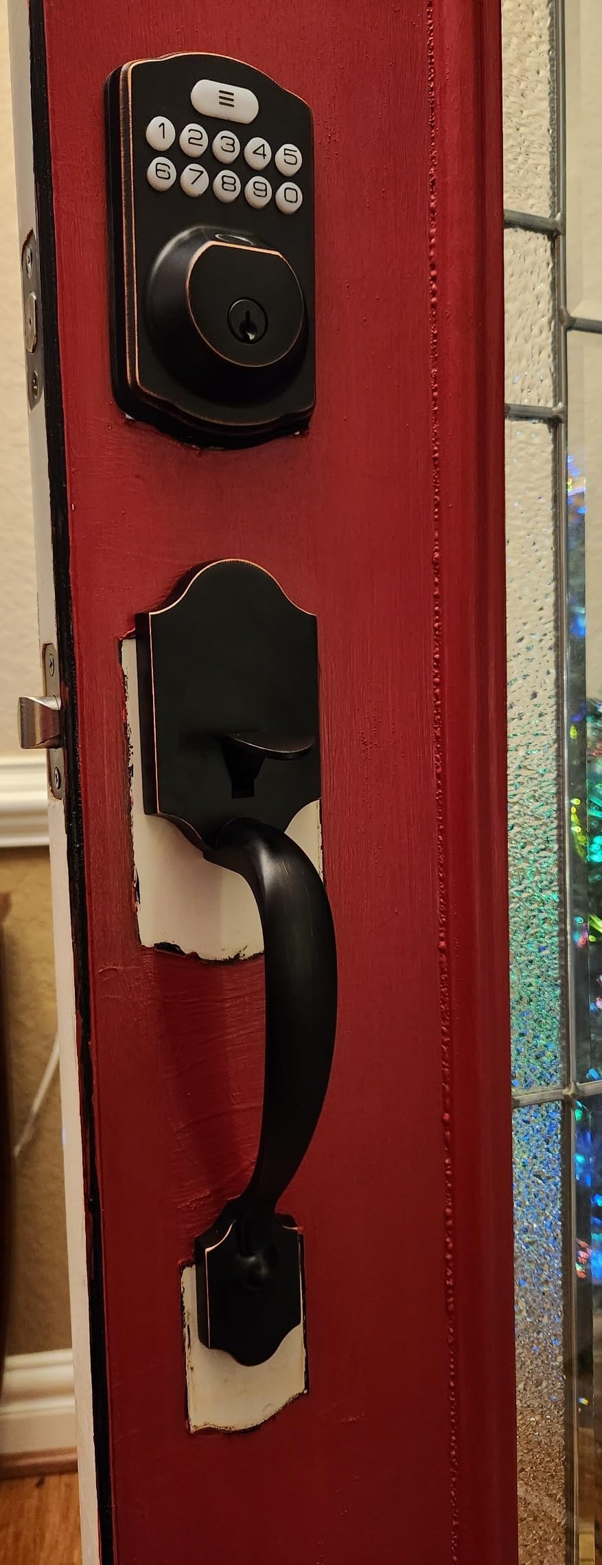 Veise KS02D Fingerprint Deadbolt Lock with Handle Set, Matte Black customer photo 2