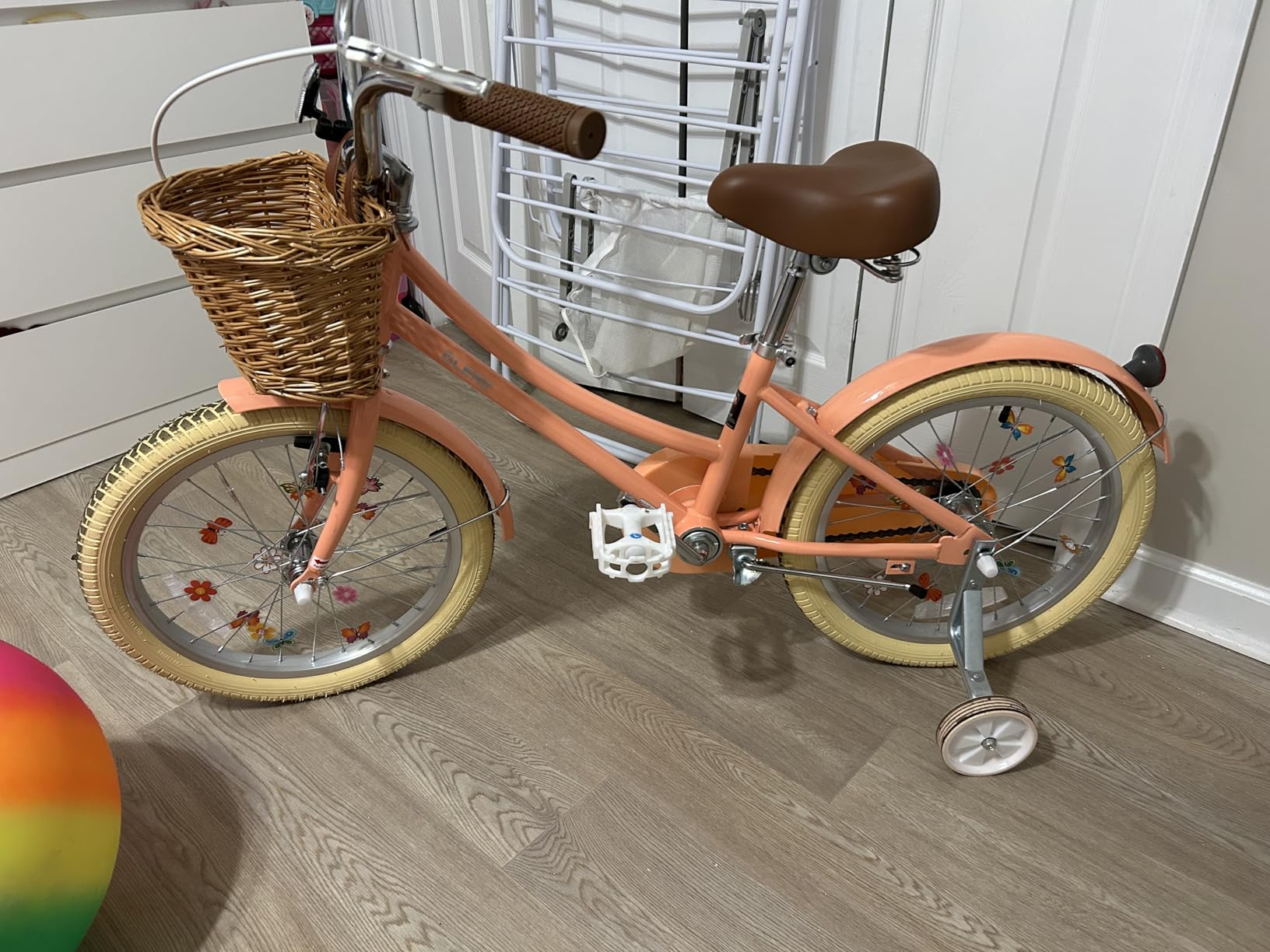 Glerc Little Molly 12-20 Inch Kids Retro Cruiser Bike for 2-13 Year Old with Wicker Basket & Training Wheels/Kickstand, Multiple Colors customer photo 1