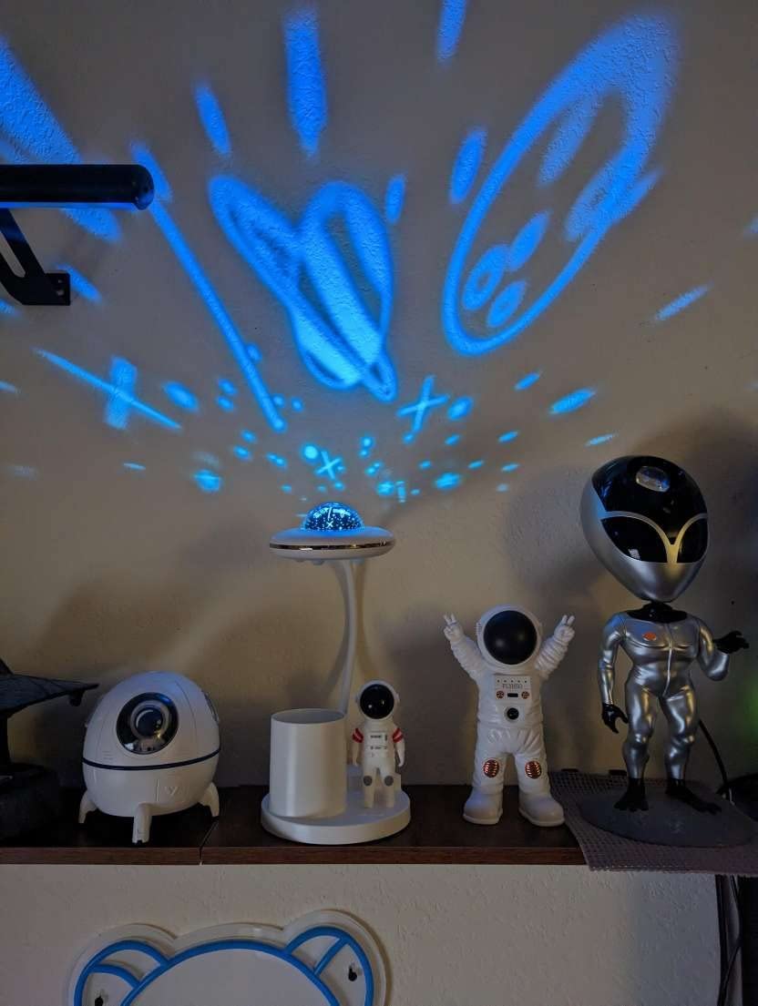 Astronaut Desk Lamp for Kids,Star Space Projector Galaxy Small Desk Lamps customer photo 1