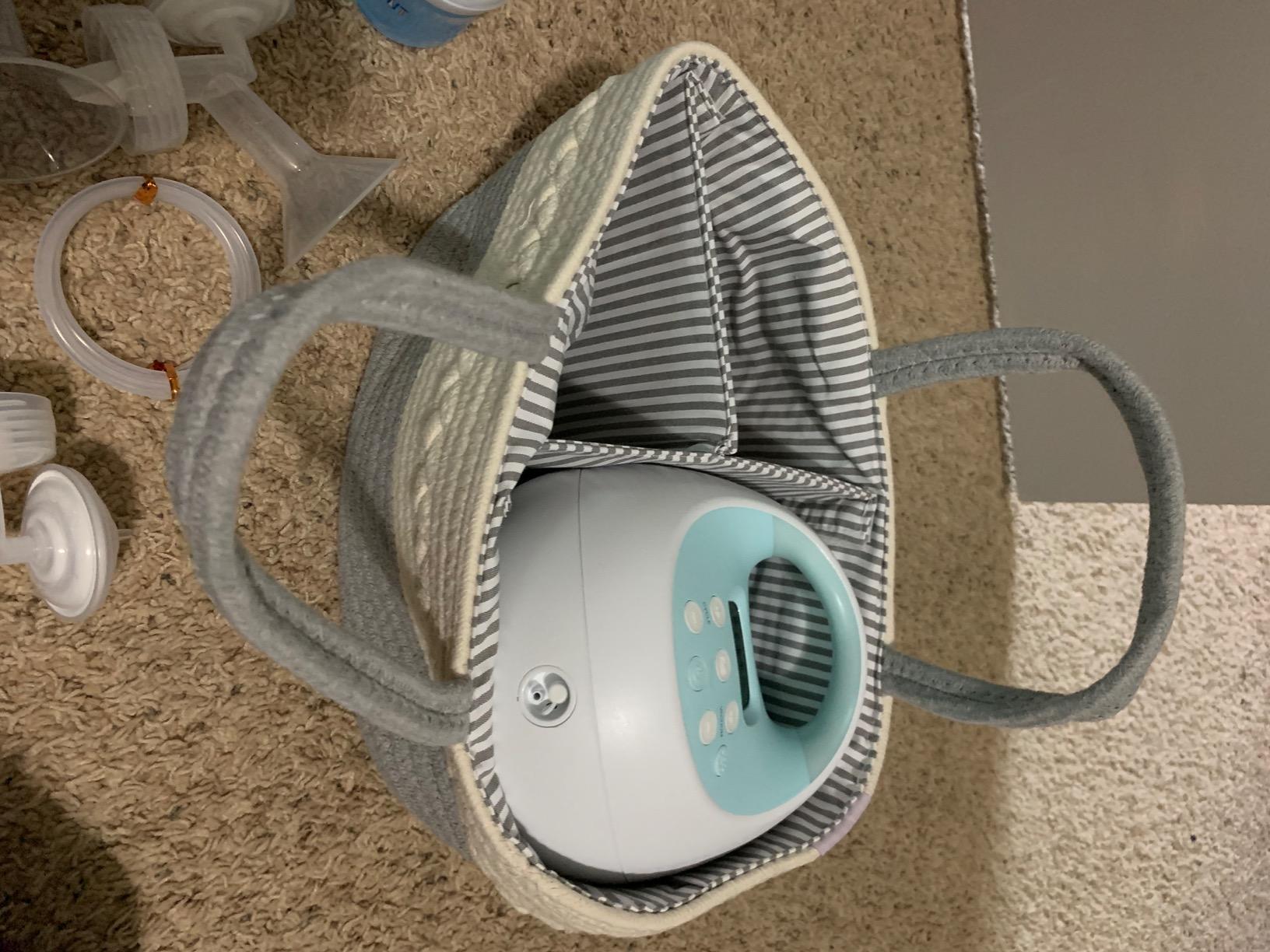 KiddyCare Diaper Caddy Organizer Cart for Nursery Baby Basket Gift for Boy/Girl | Diaper Caddy for Changing Table Basket Organizer with Dividers | Caddy for Baby Stuff Breast Pump Caddy - Regular customer photo 1