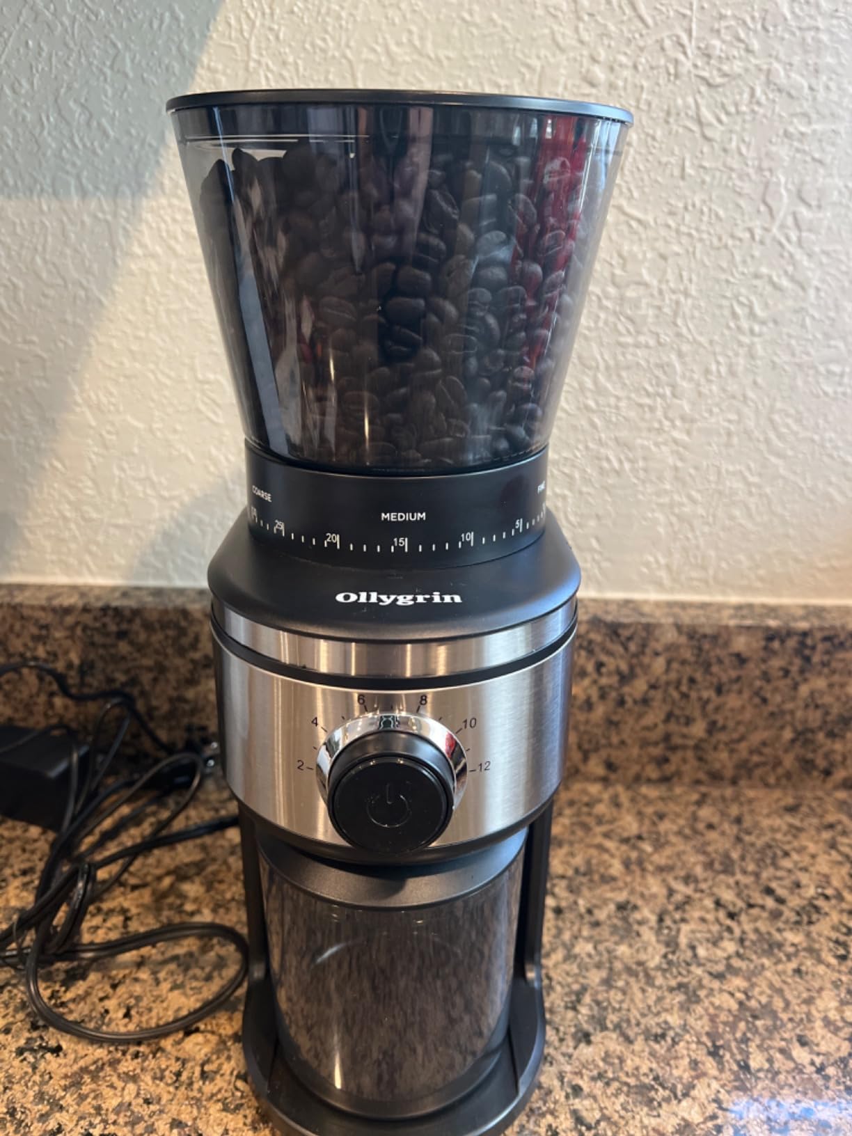 Ollygrin Burr Coffee Grinder, Electric Conical Coffee Bean Grinder With 30 Adjustable Grind Settings For 2-12 Cups, Sliver & Black customer photo 2