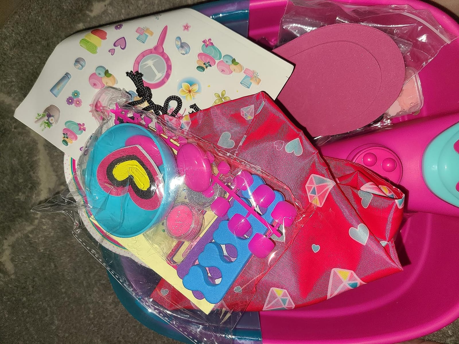 Golray Kid Foot Spa & Nail Kit, Girl Gift for 5 6 7 8-12 Year Old Toys Manicure Pedicure Art Salon, Massage Bubble & Music Foot Soak Tub, Spa Day Sleepover Party Supply Christmas Girl Birthday Gift customer photo 1