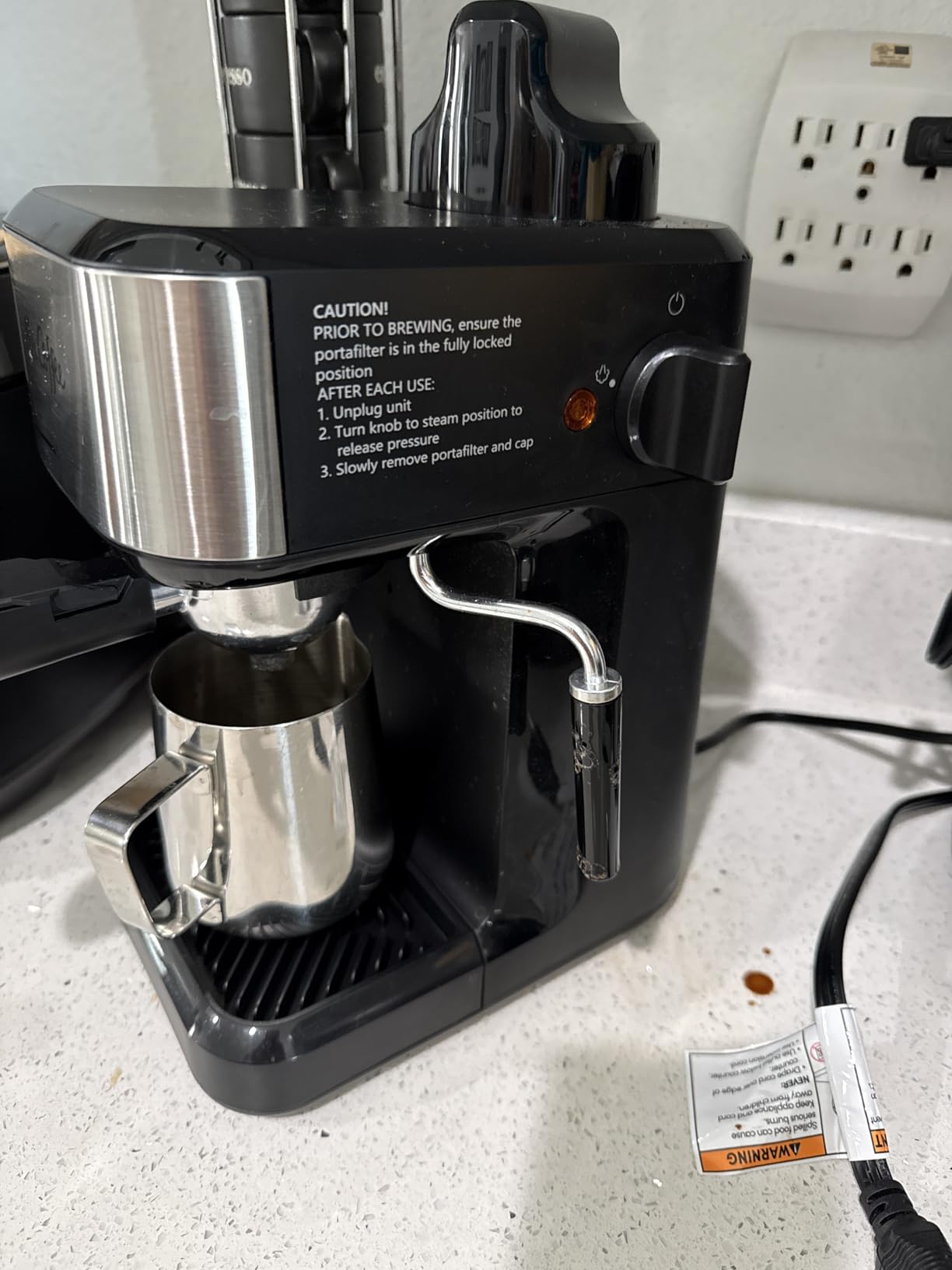 Mr. Coffee 4-Shot Steam Espresso Cappuccino and Latte Maker with Stainless Steel Frothing Pitcher customer photo 2