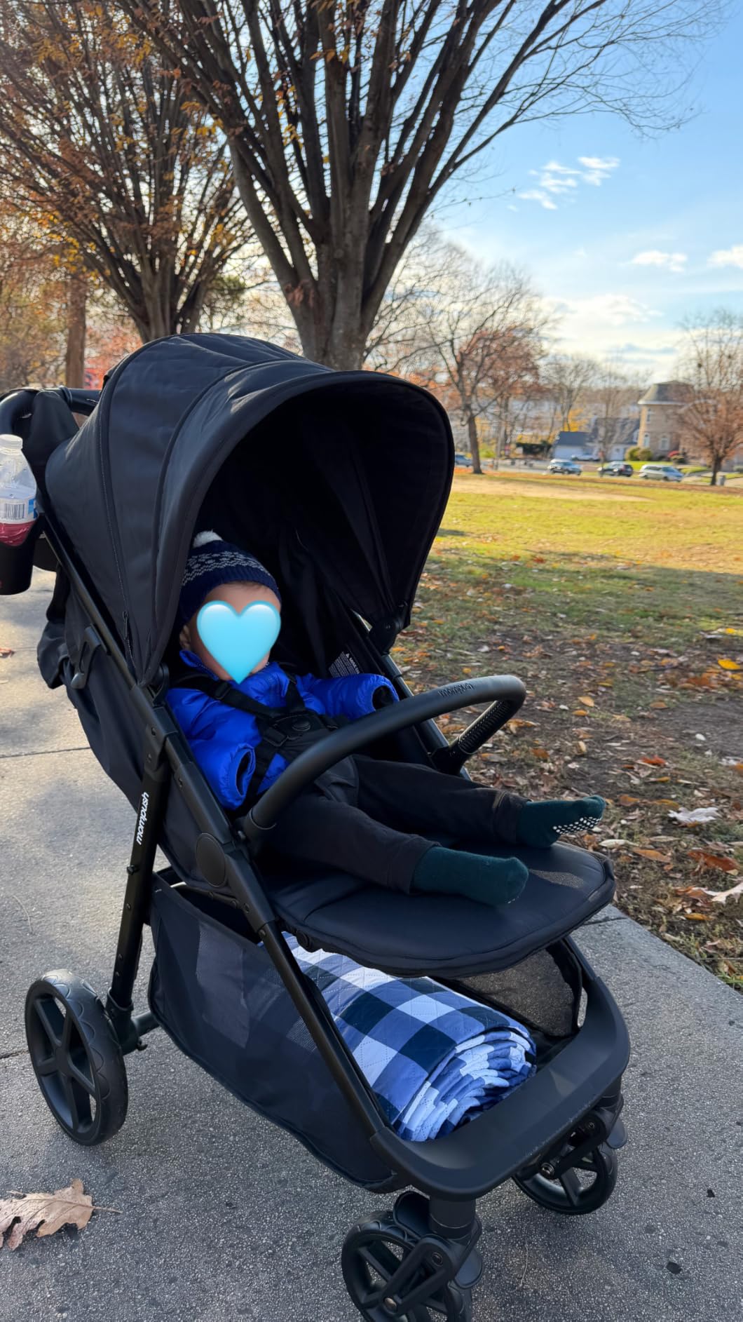 Mompush Nova All Terrain Baby Stroller, Newborn to Toddler, Up to 50 lbs | Oversized Seat, Four Wheel Suspension, Lie Flat Recline, One Second Fold, Self Standing, Mesh Peek Window customer photo 1